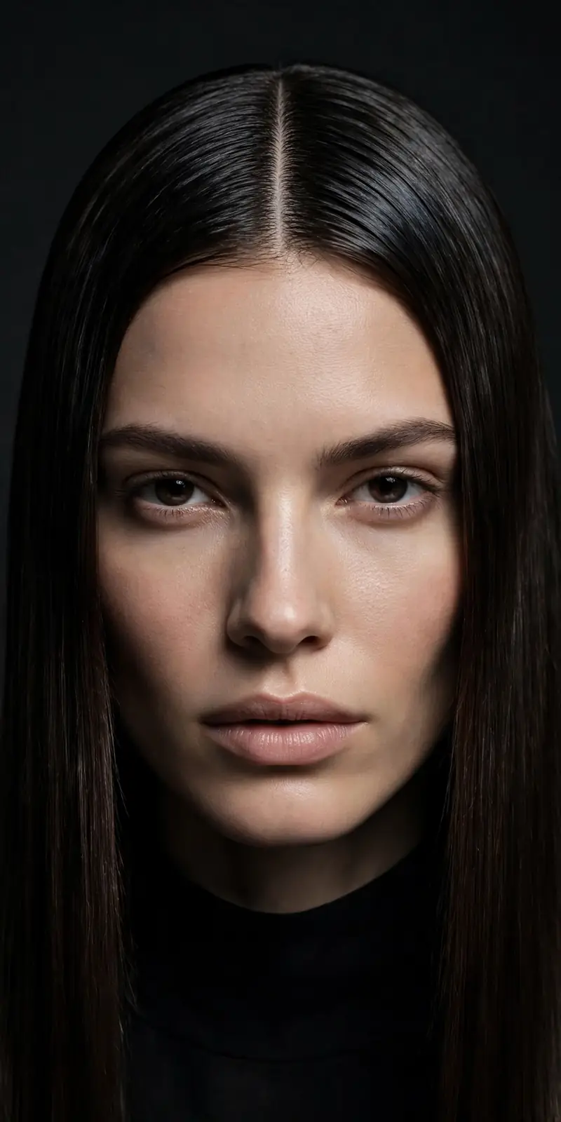 Sleek Middle Part