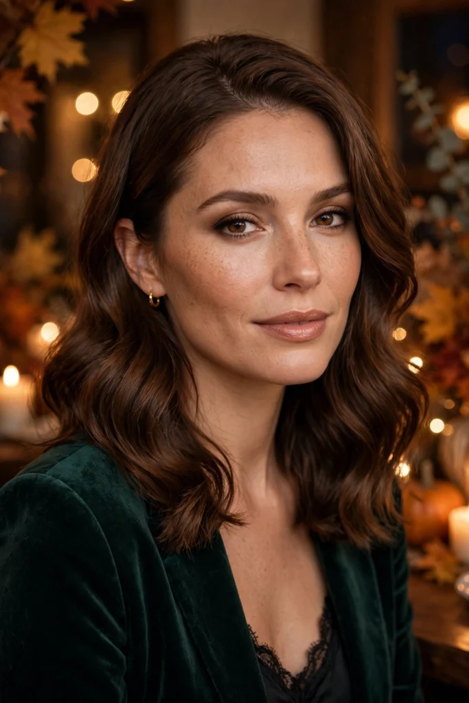 Deep side-part waves, a fall date-night hairstyle
