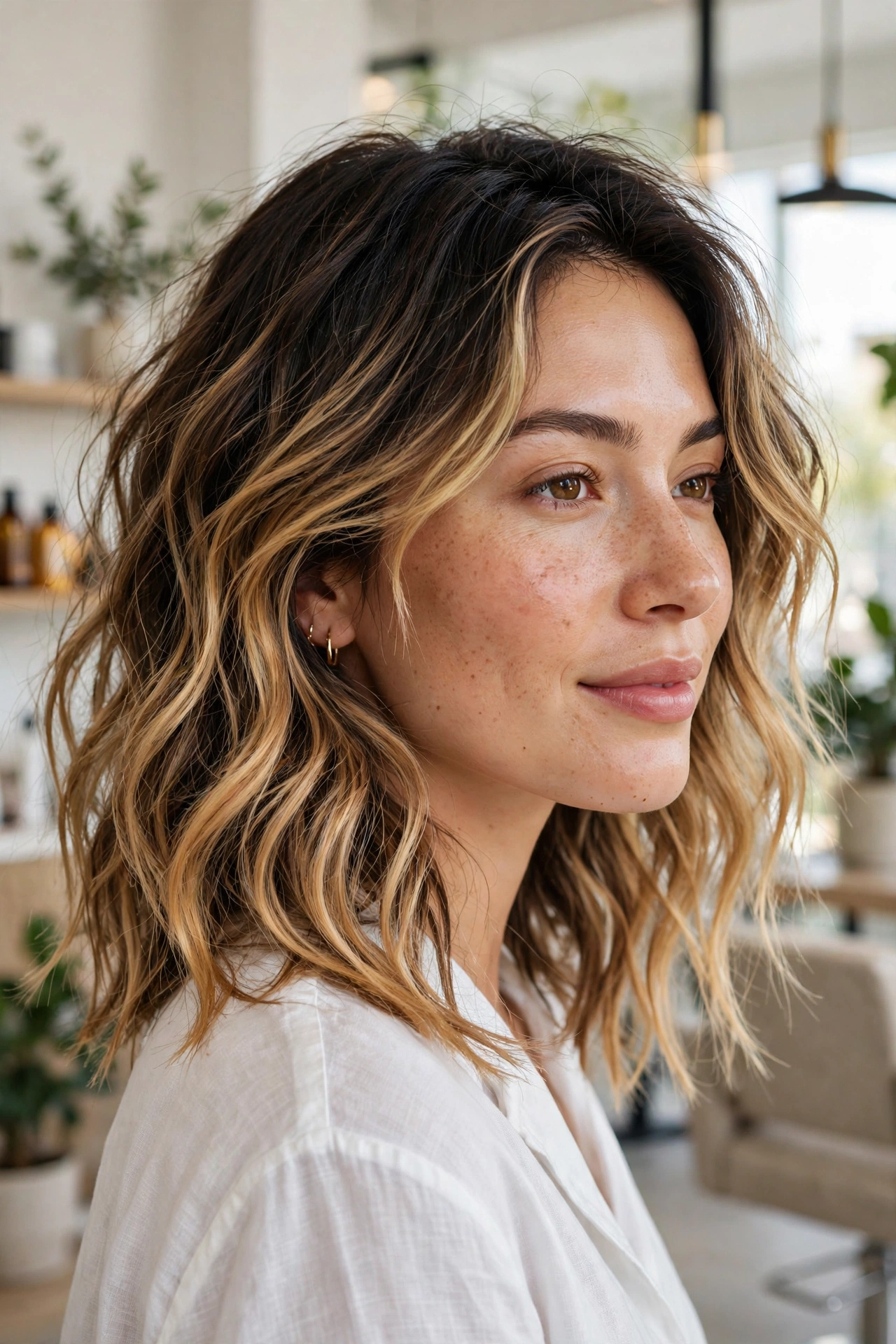 Wavy Balayage Lob