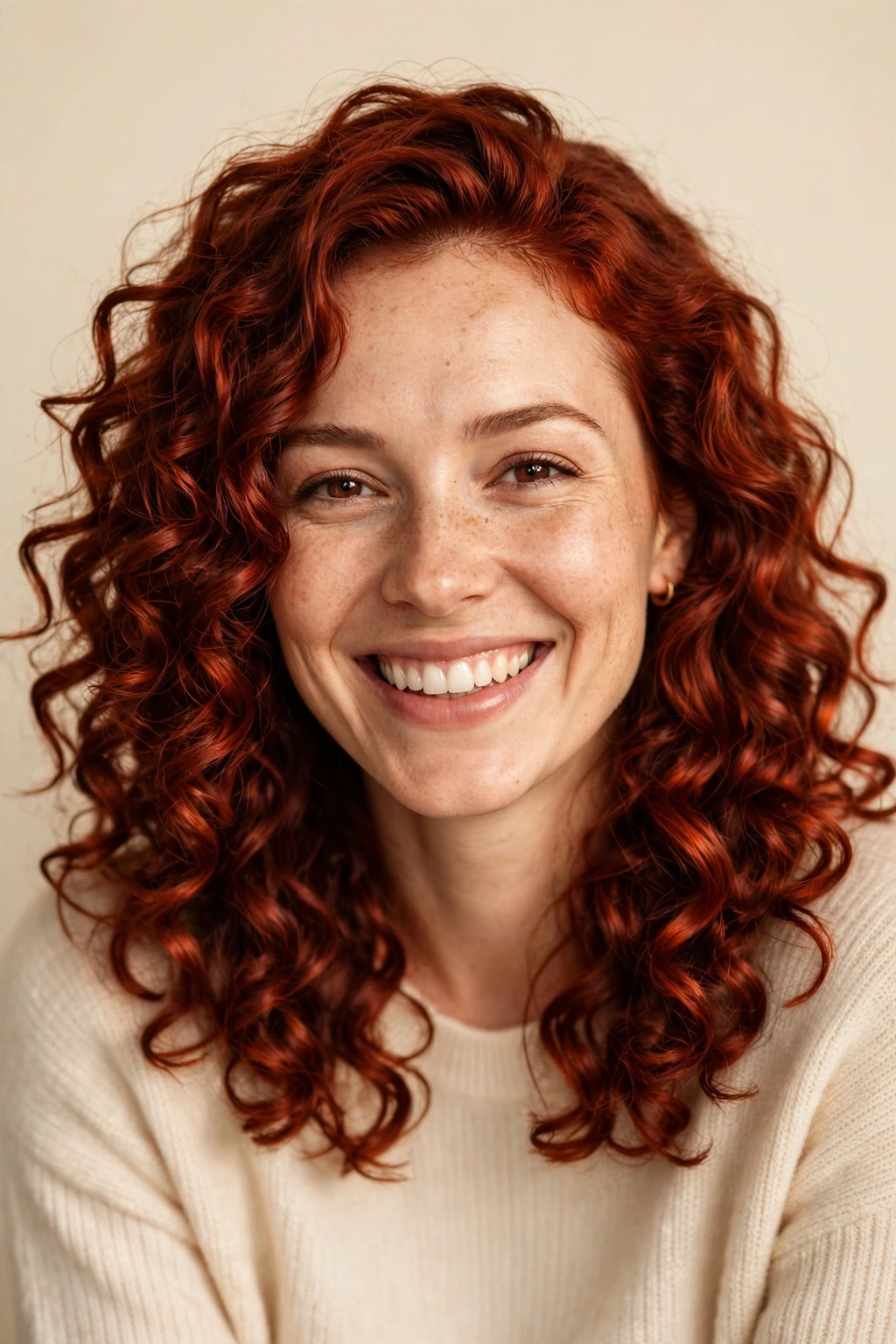 Curly shoulder-length cut