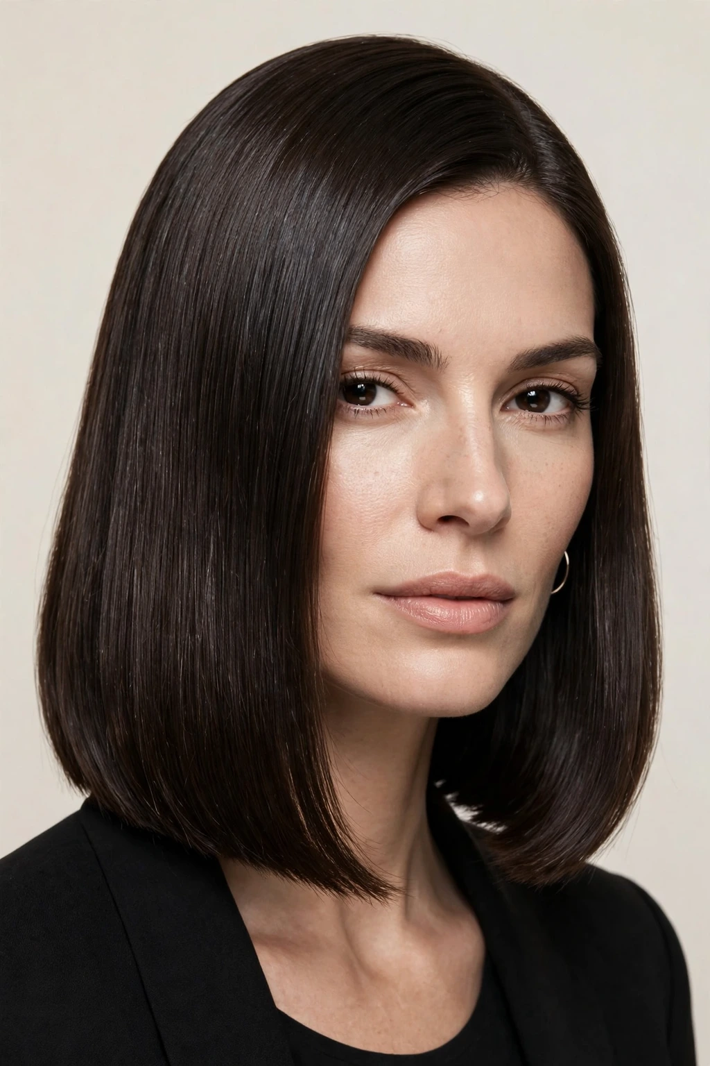 Sleek shoulder-length bob