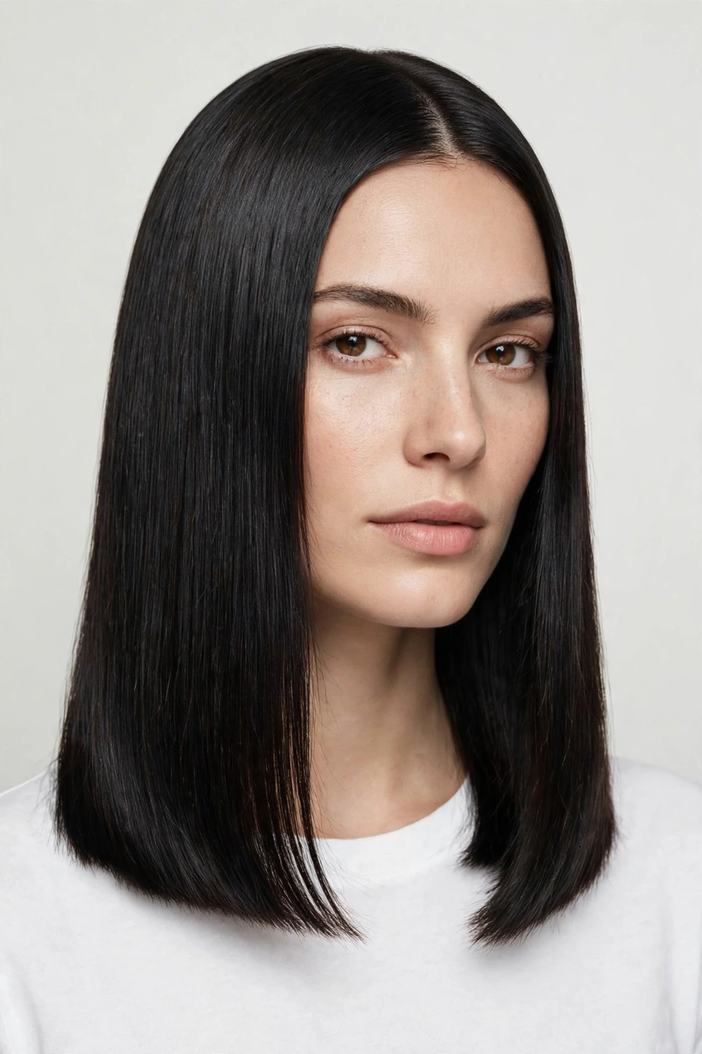 Straight midi hairstyle