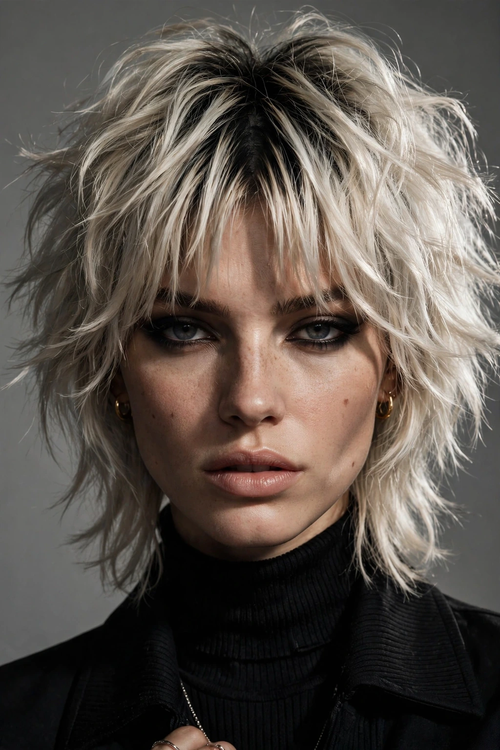 Textured mid-length wolf cut