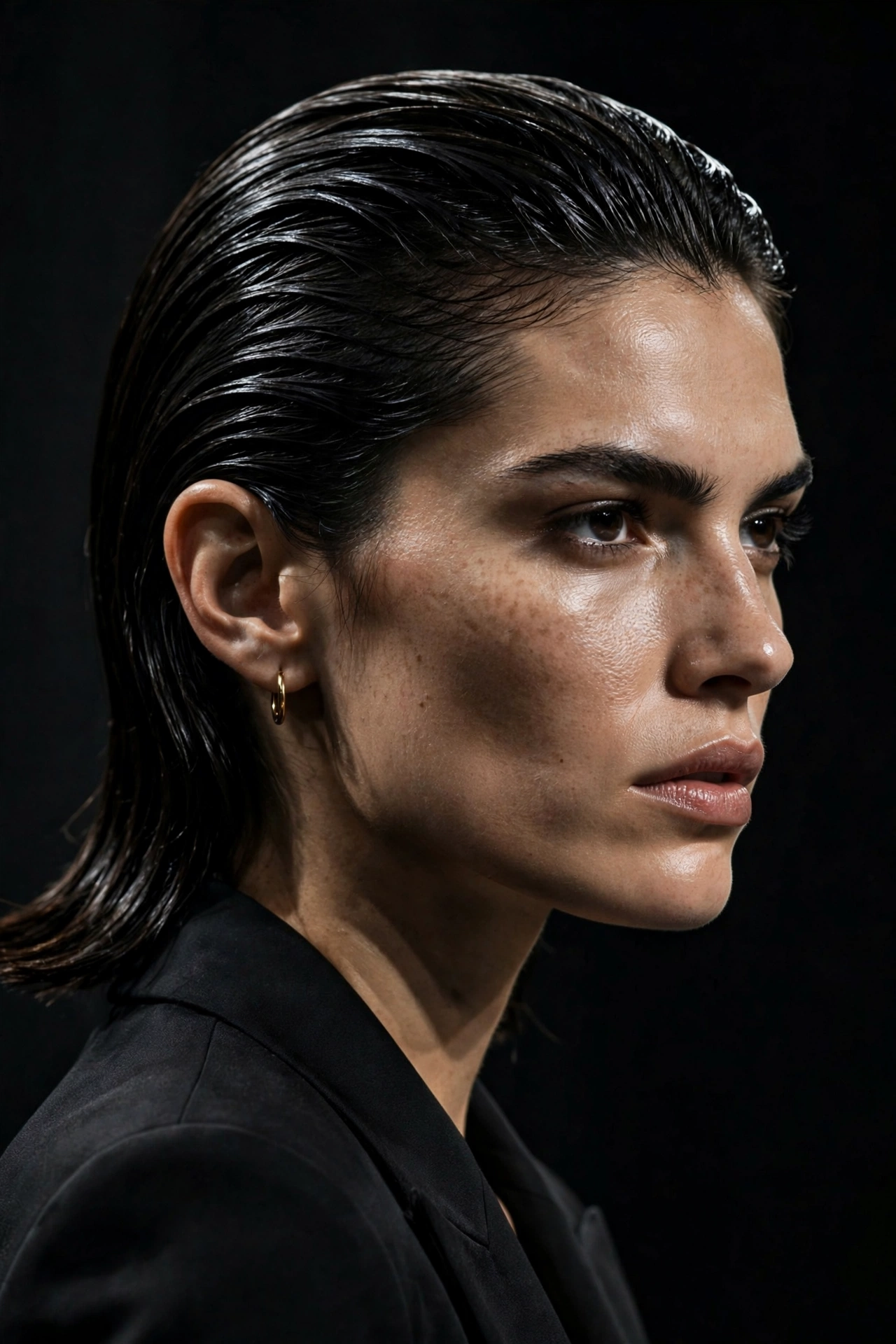 Sleek Slicked-Back Style