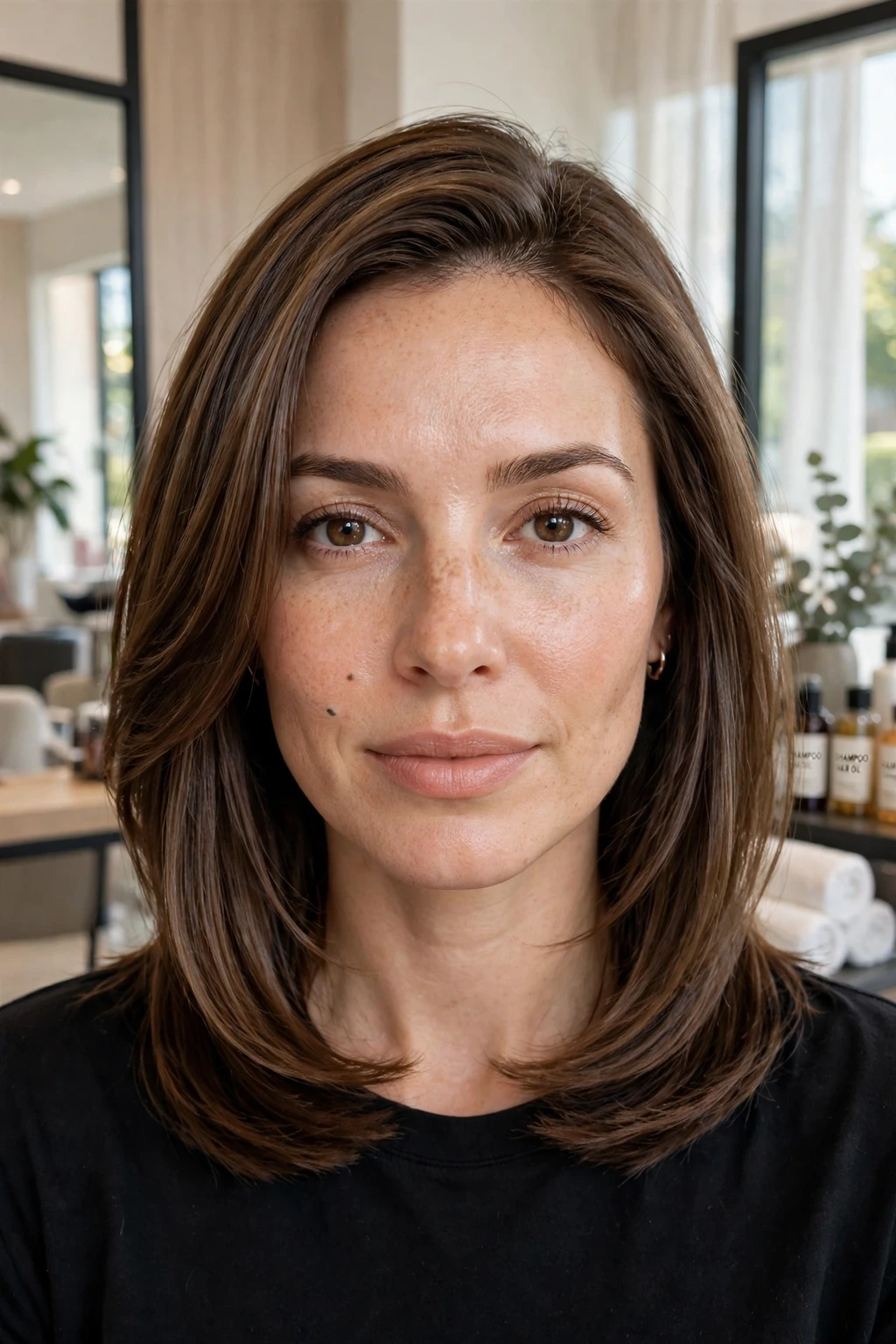 Polished medium layered hair