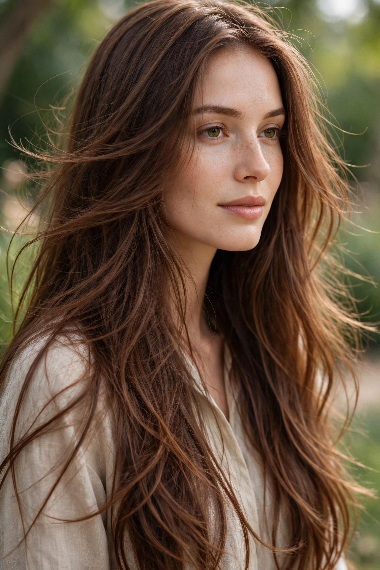 Chestnut Veil Layers hairstyle
