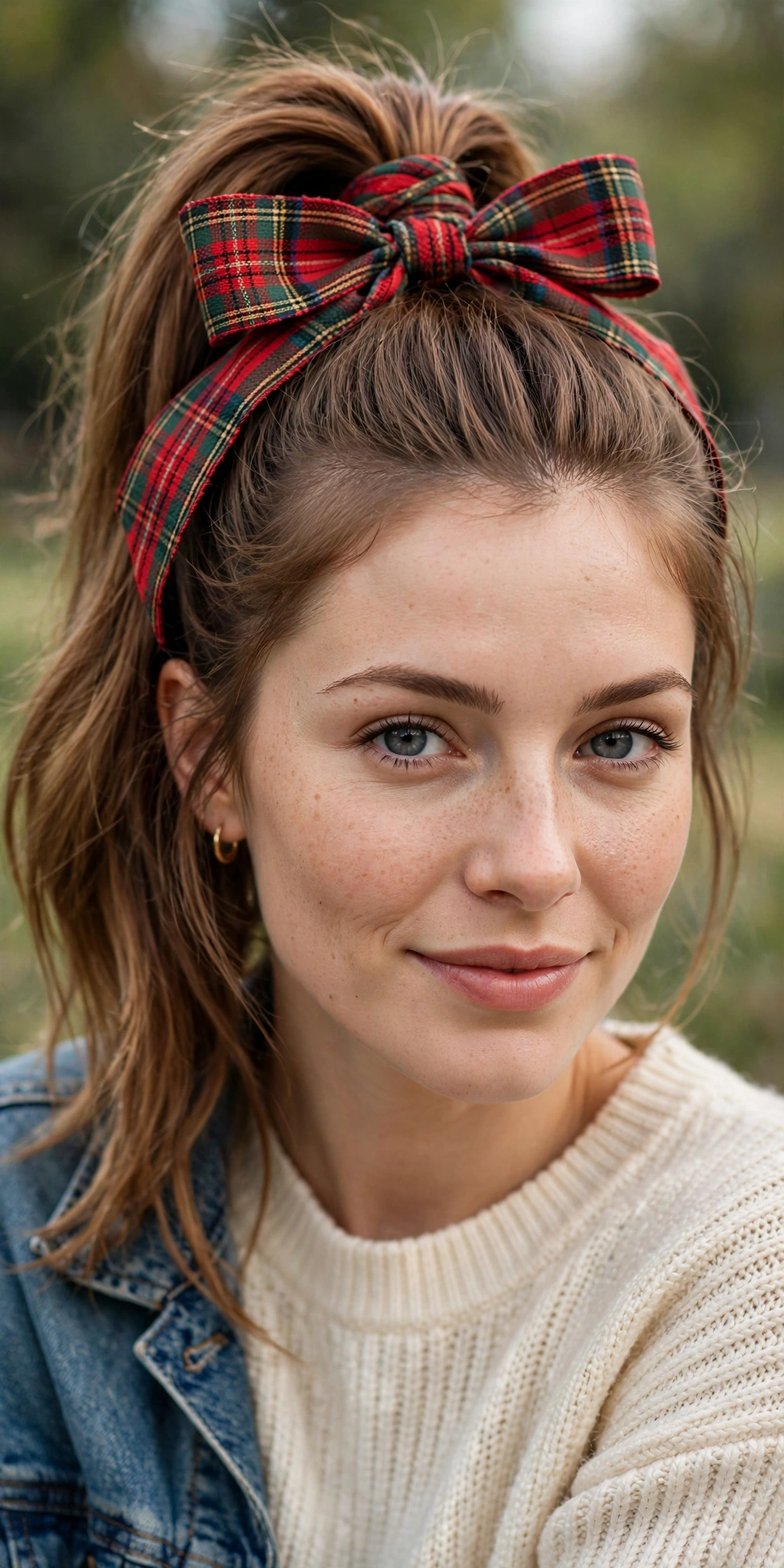 Plaid Ponytail hairstyle