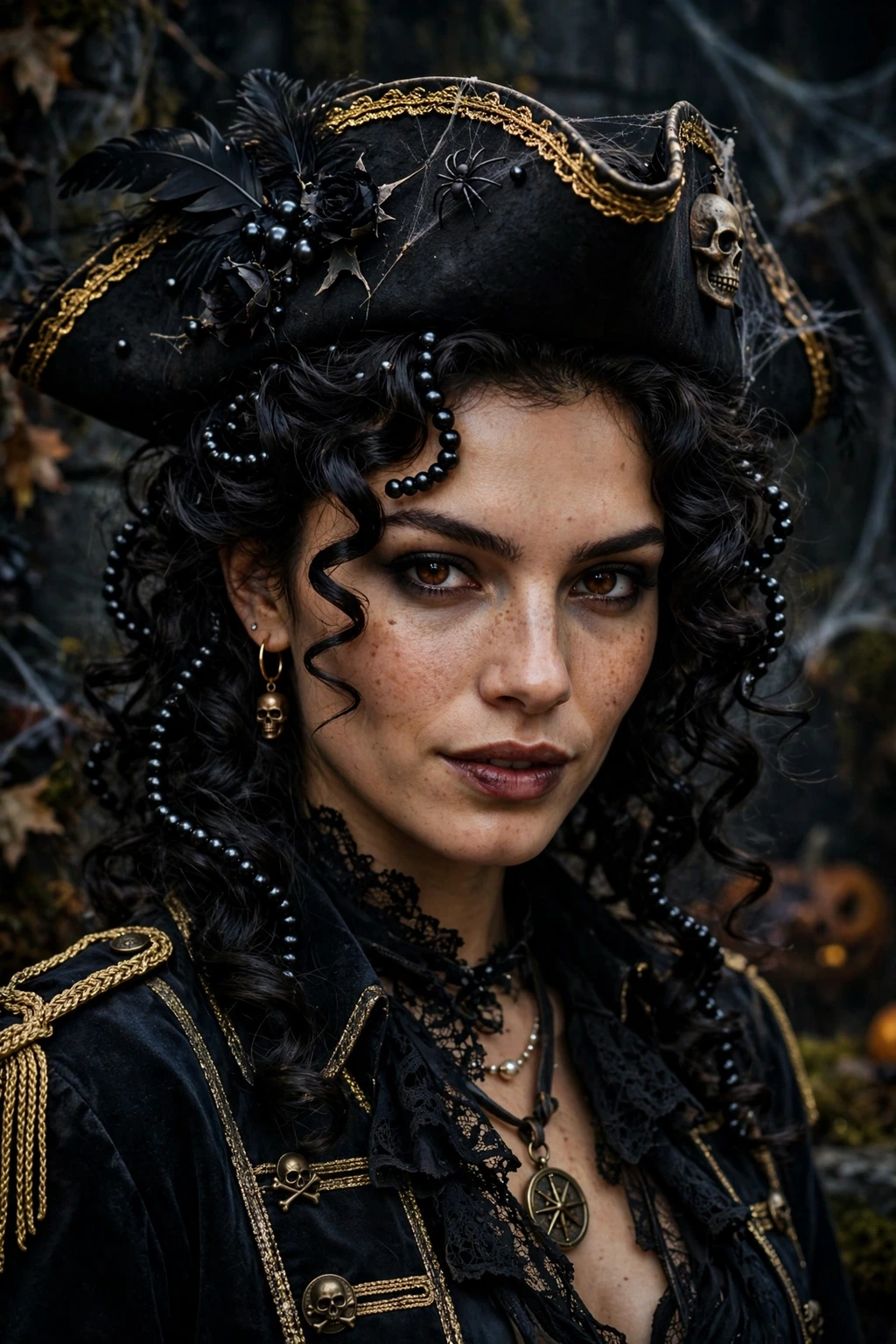Black pearl curls hairstyle