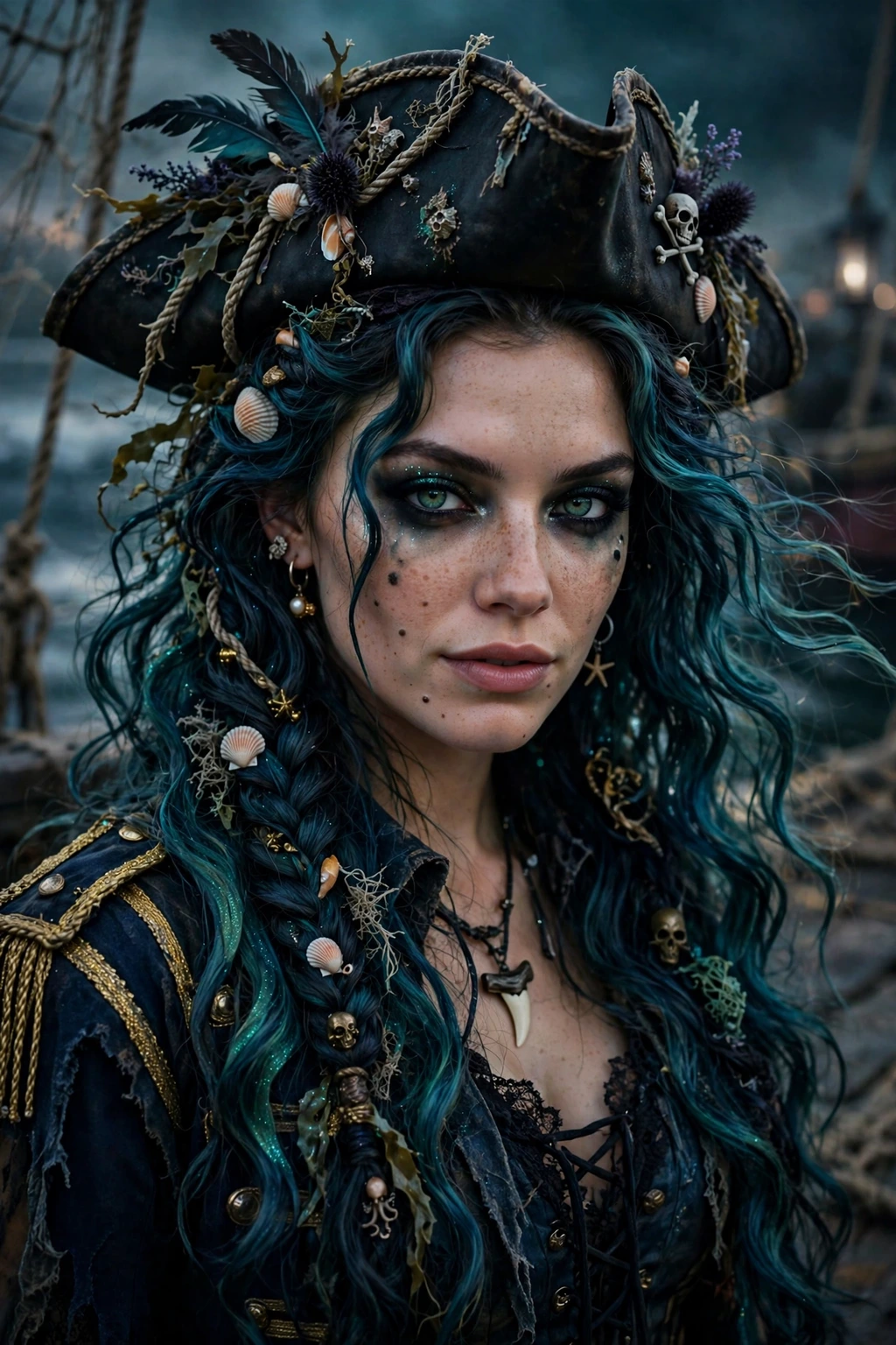 Mermaid pirate waves hairstyle