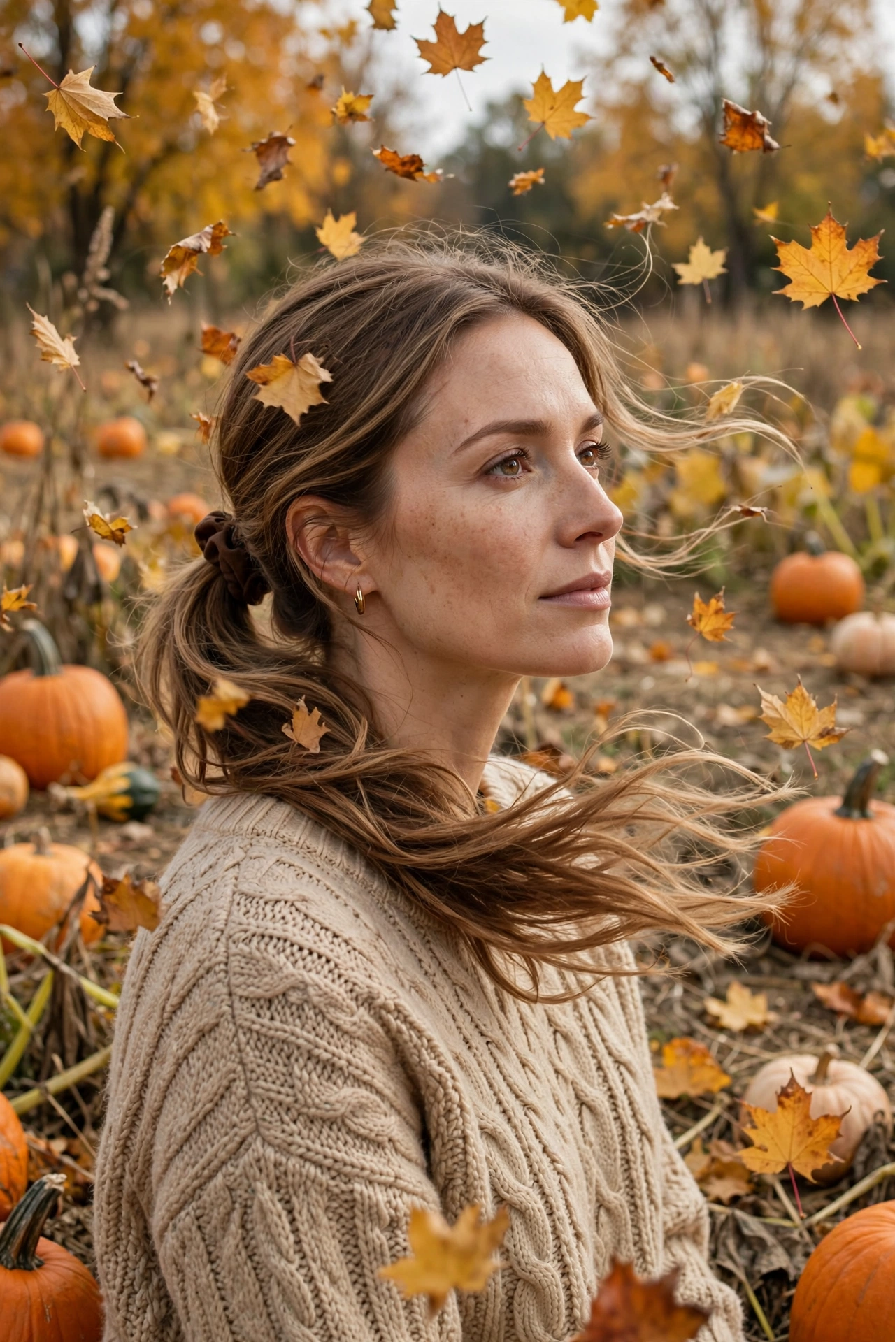 Falling Leaves Low Pony hairstyle