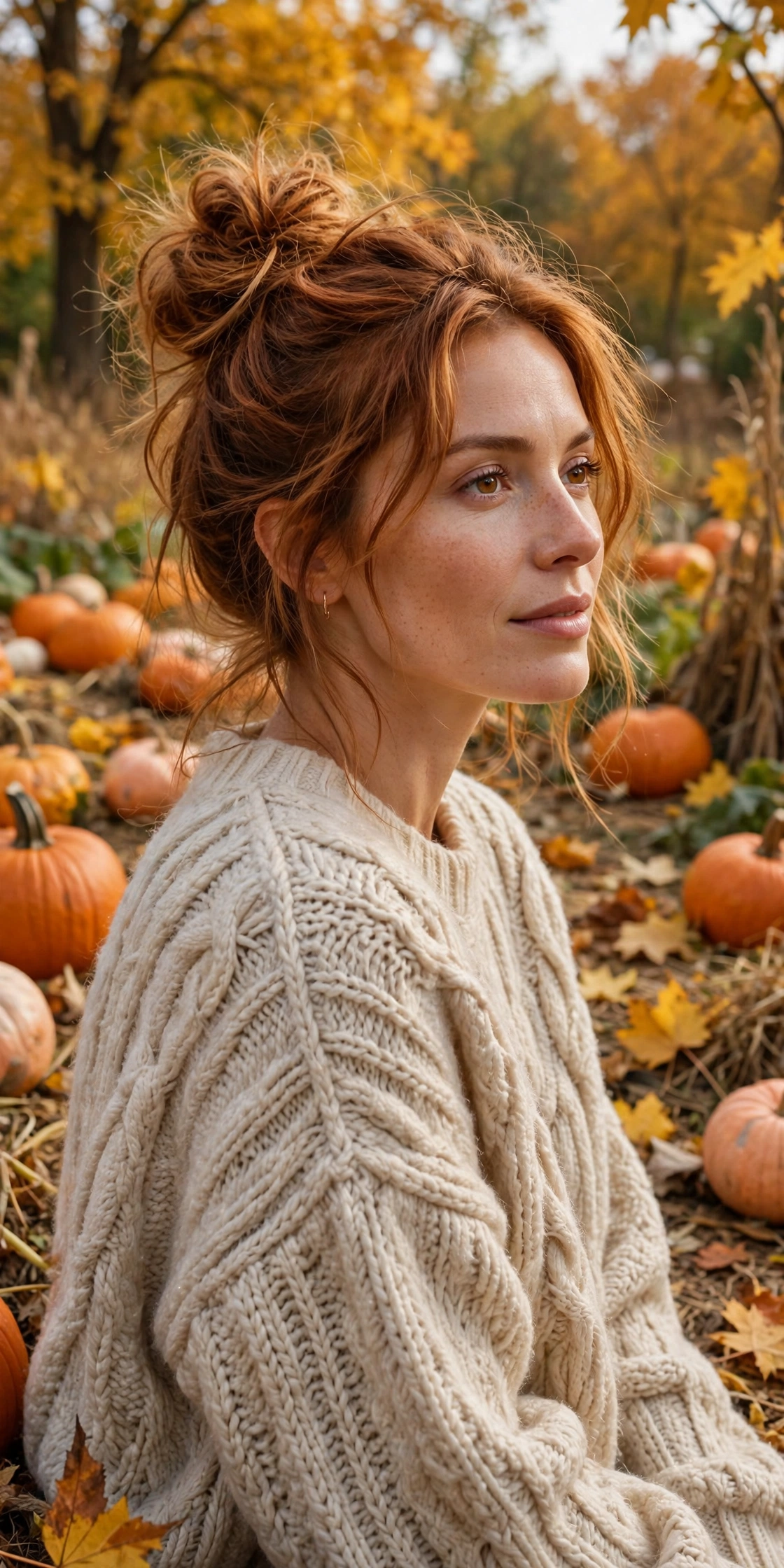 Pumpkin Spice Topknot hairstyle