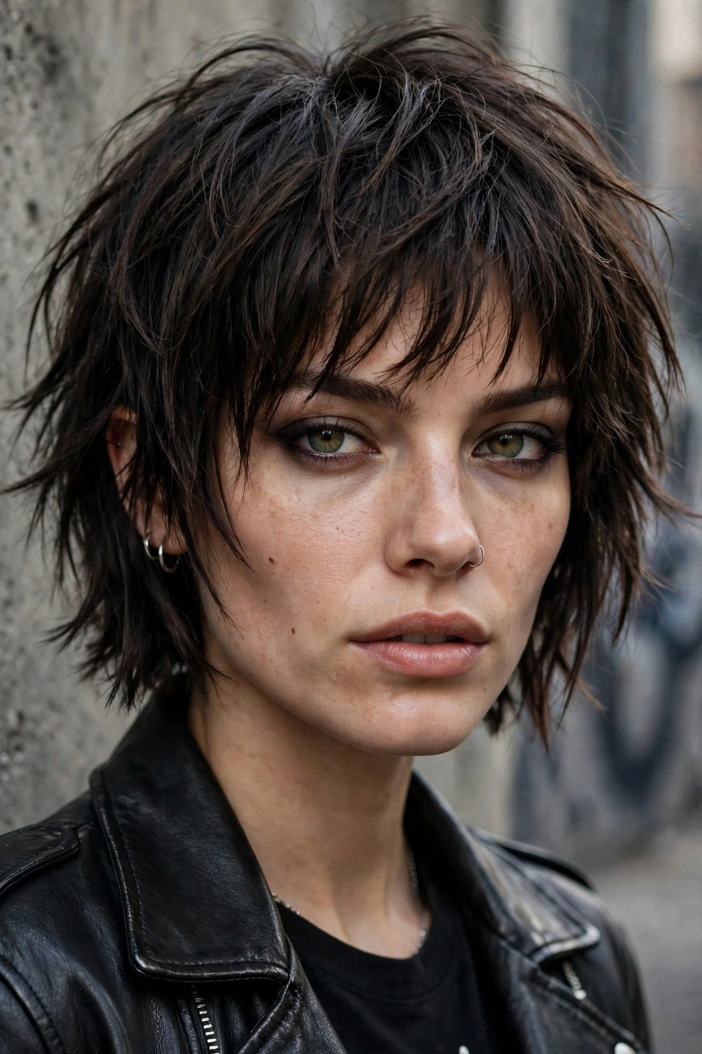 Short shaggy bob hairstyle