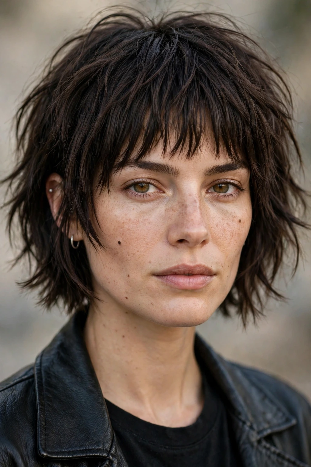 Shaggy bob with bangs hairstyle