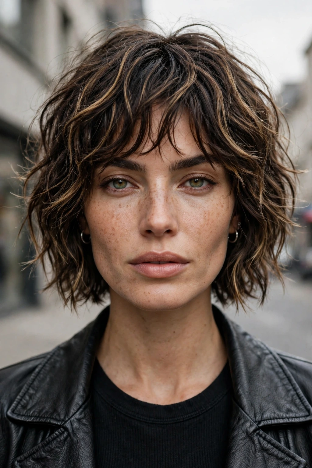 Wavy shaggy bob hairstyle
