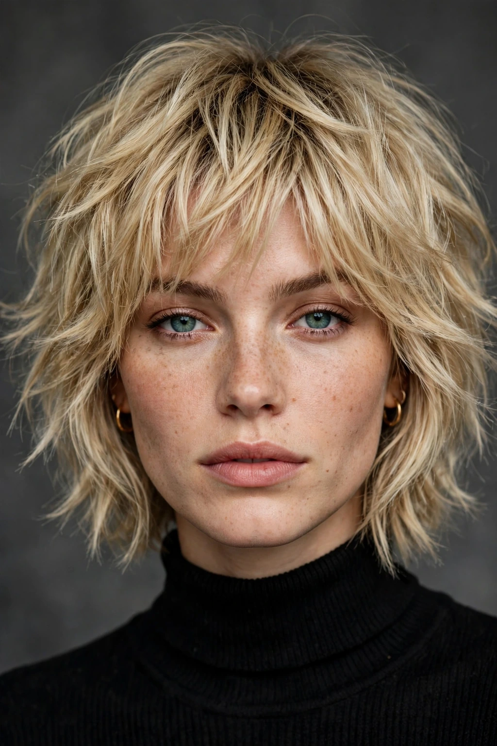 Blonde shaggy bob hairstyle