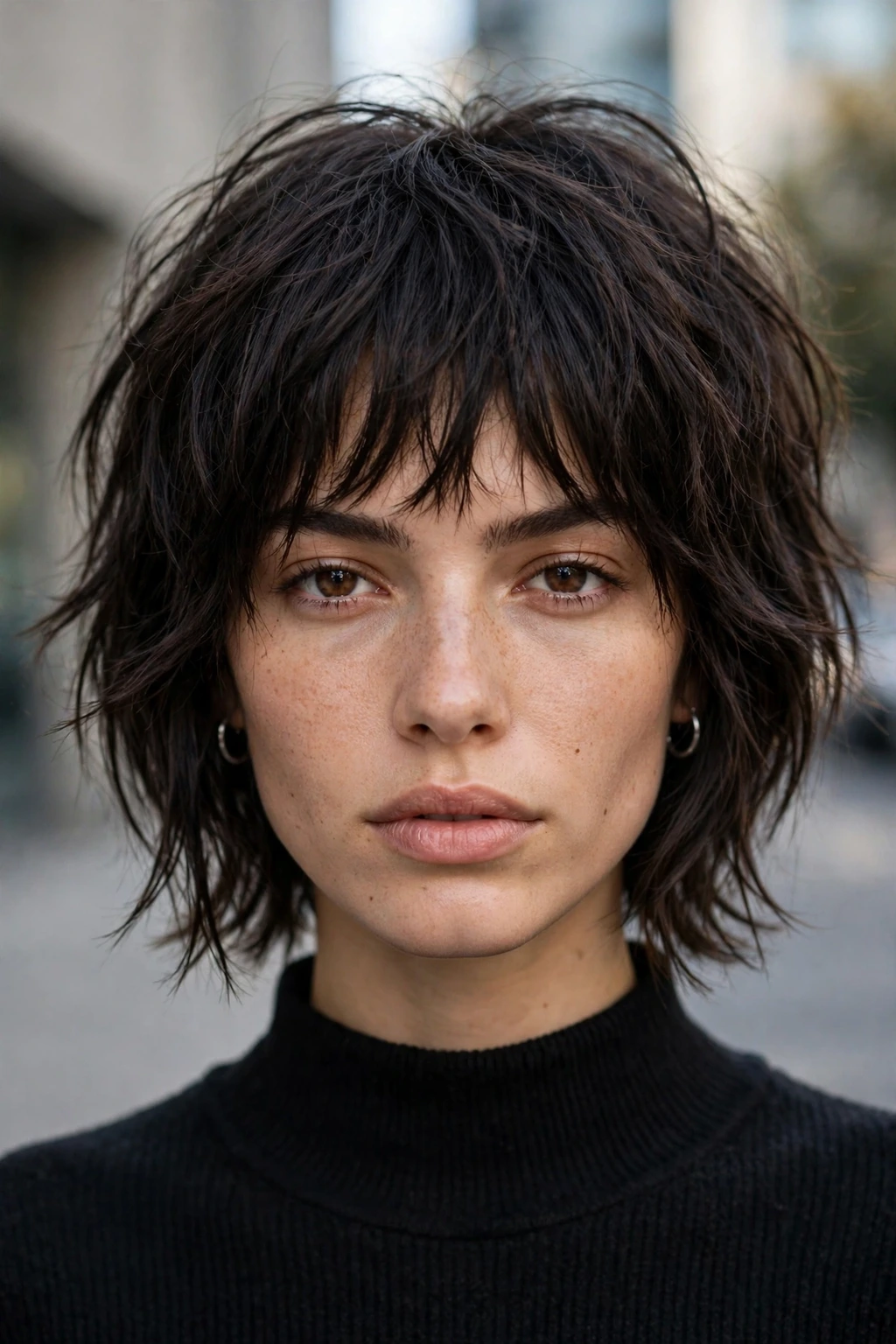 Inverted shaggy bob hairstyle