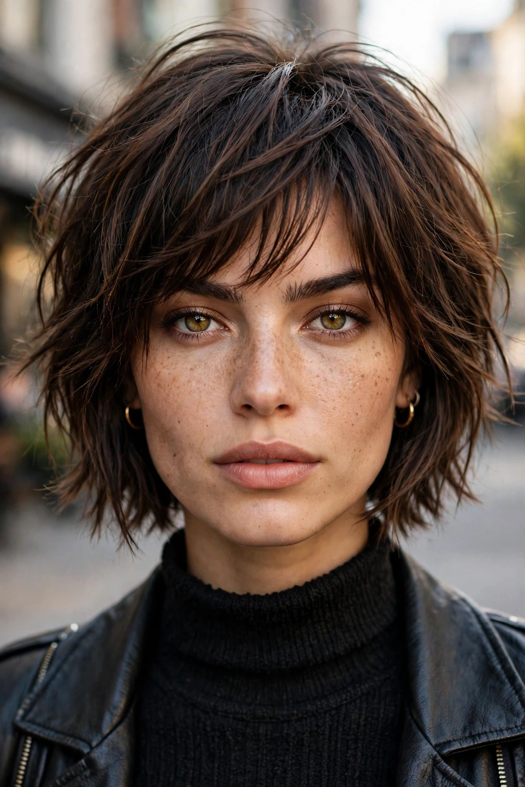 Edgy shaggy bob hairstyle
