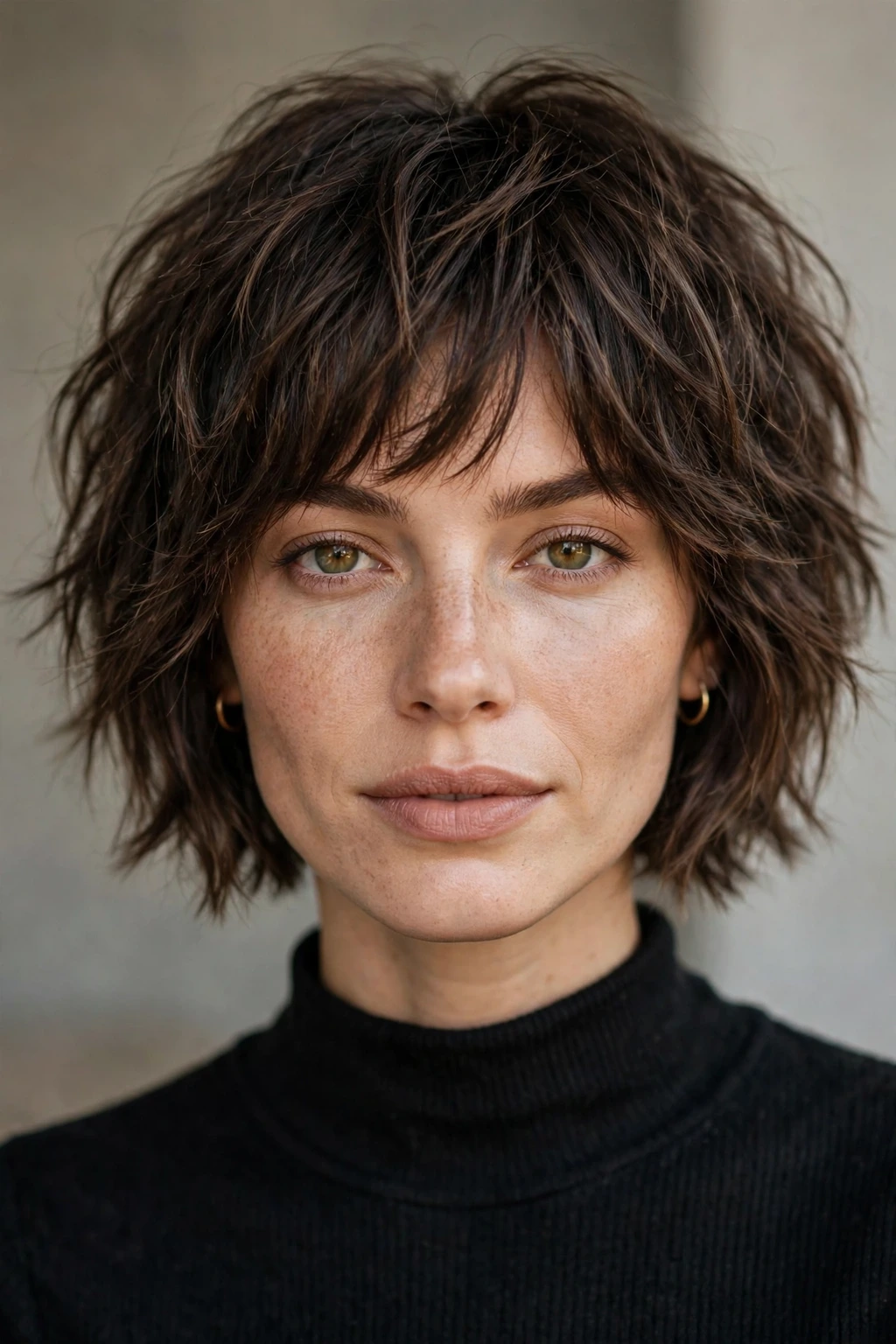 Soft shaggy bob hairstyle