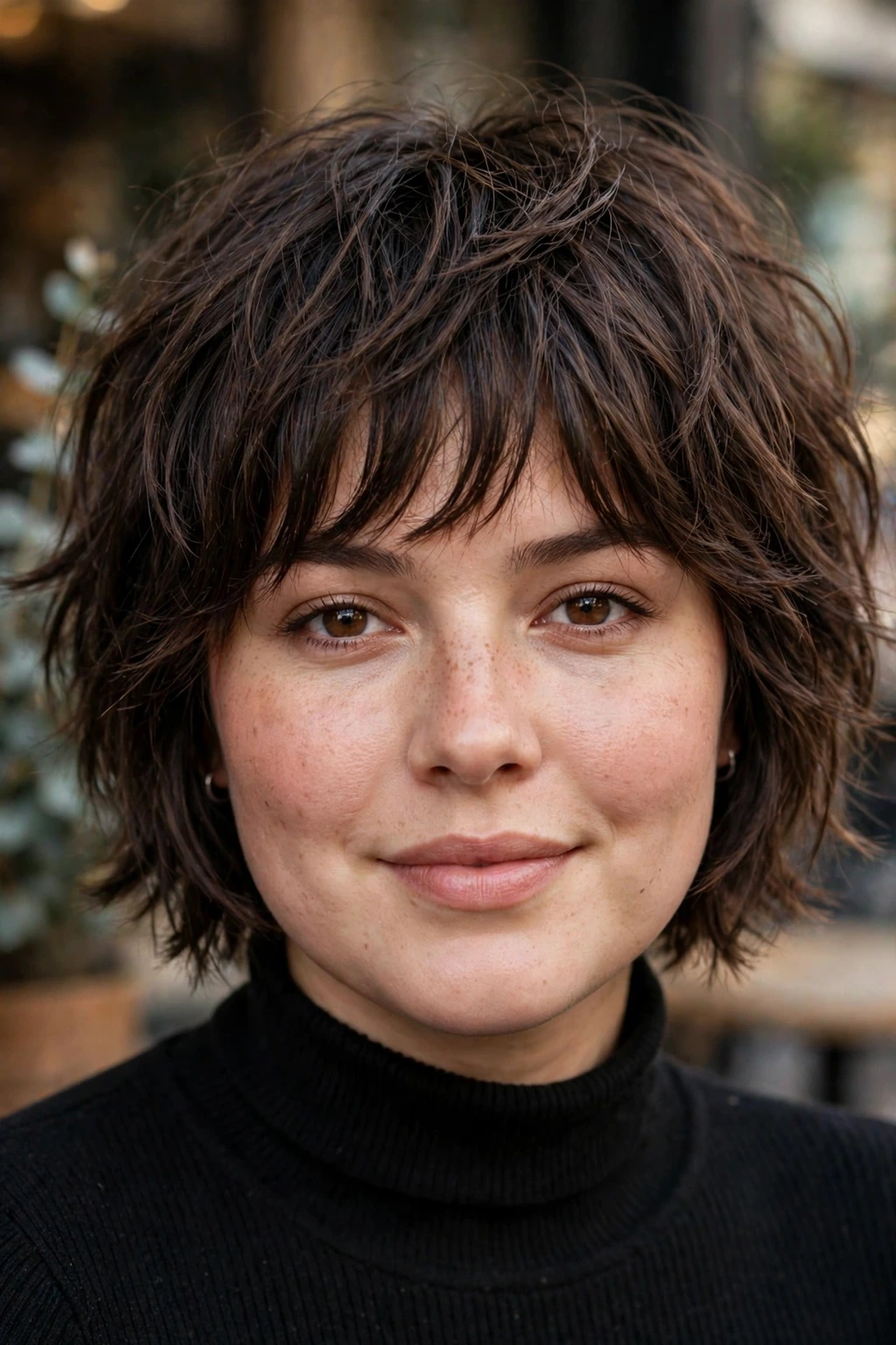 Shaggy bob for round faces hairstyle