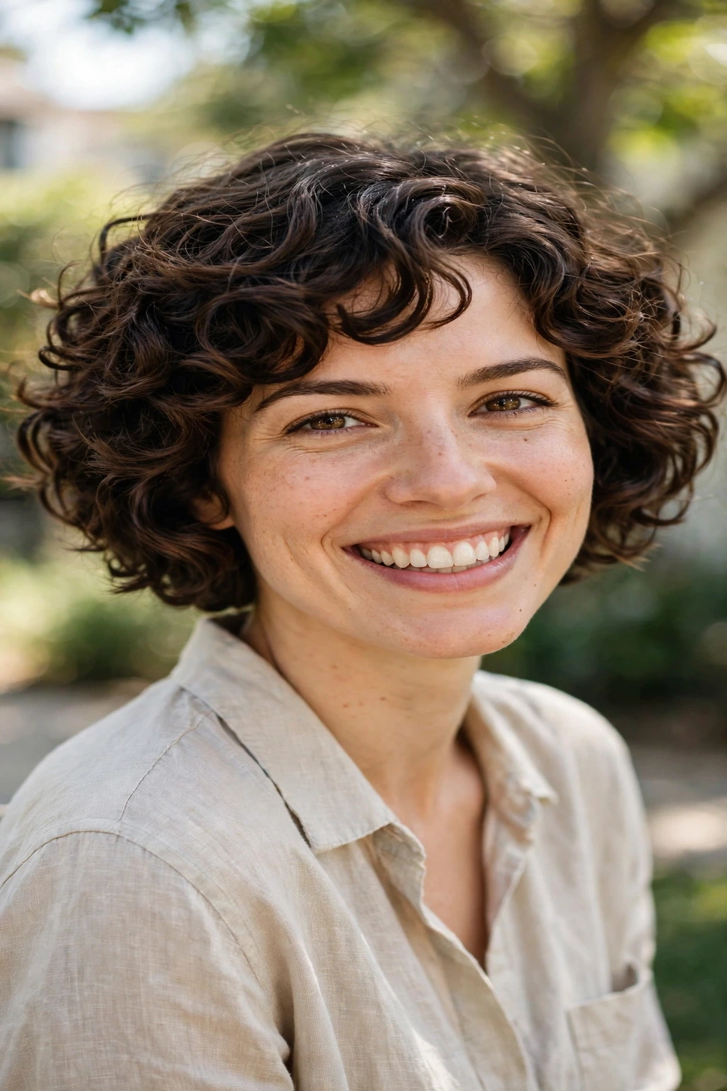 Short curly bob
