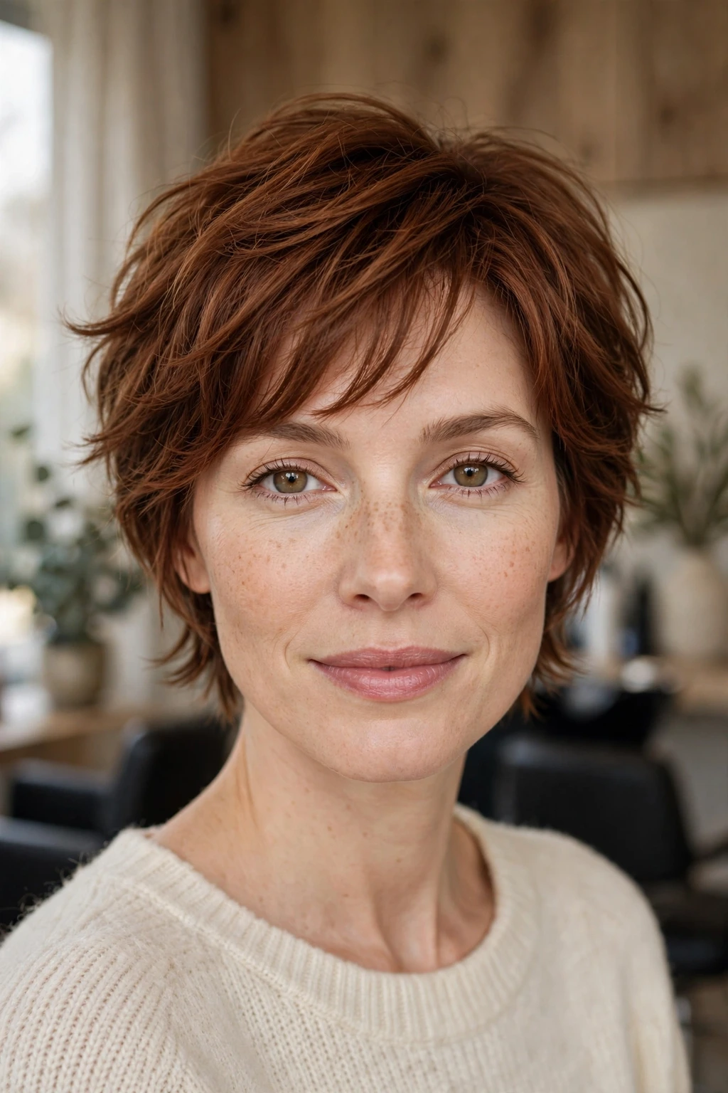 Short feathered cut