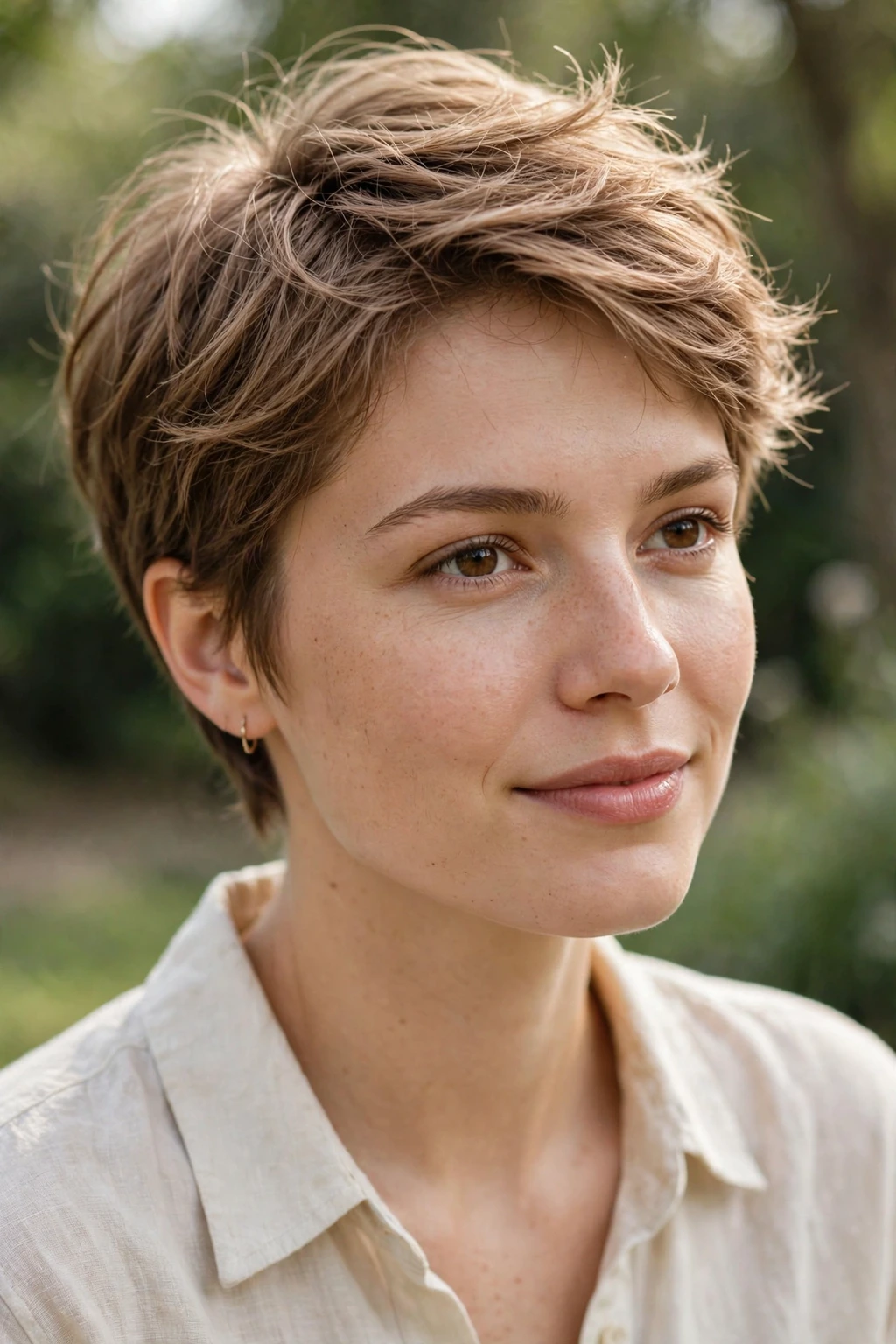 Wispy short cut