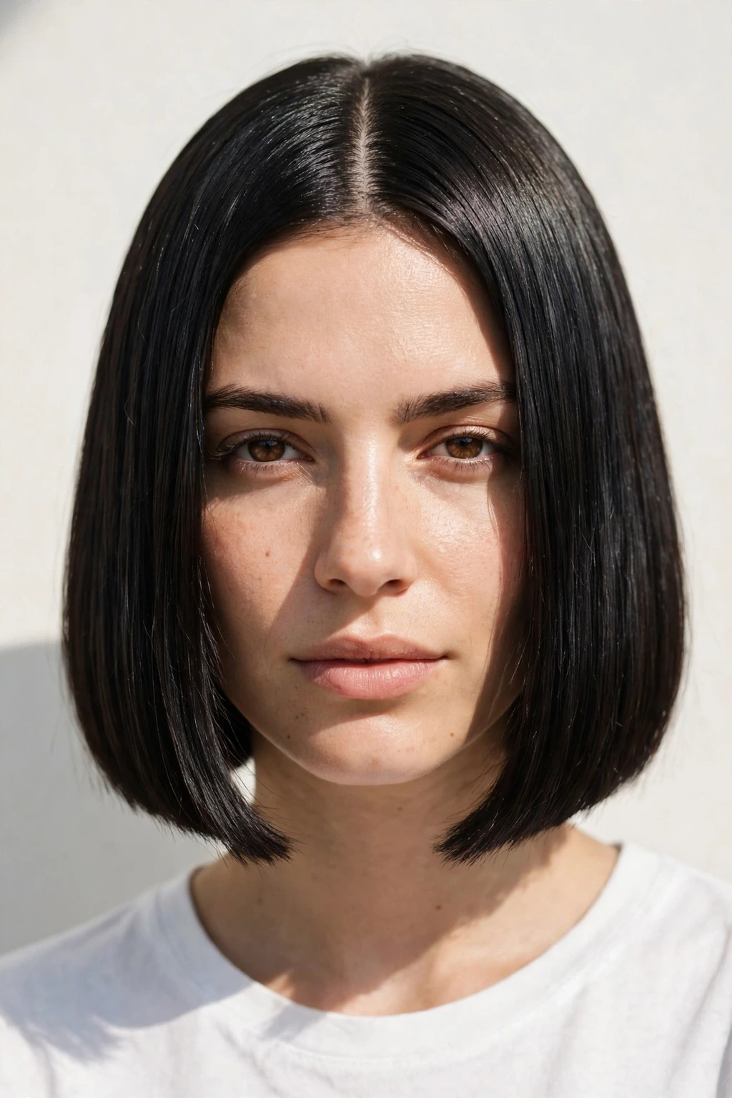 Blunt chin bob hairstyle