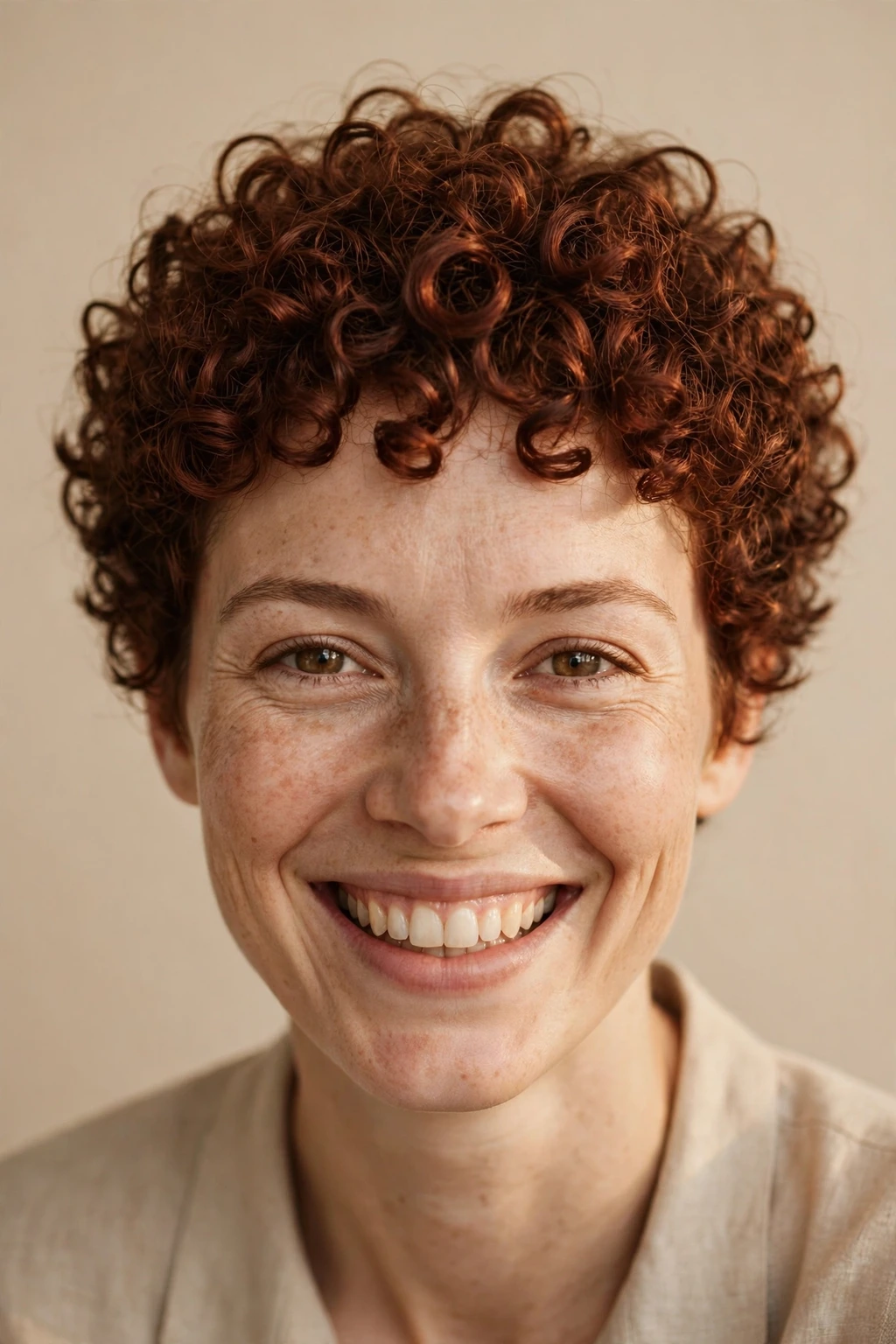 Curly crop hairstyle