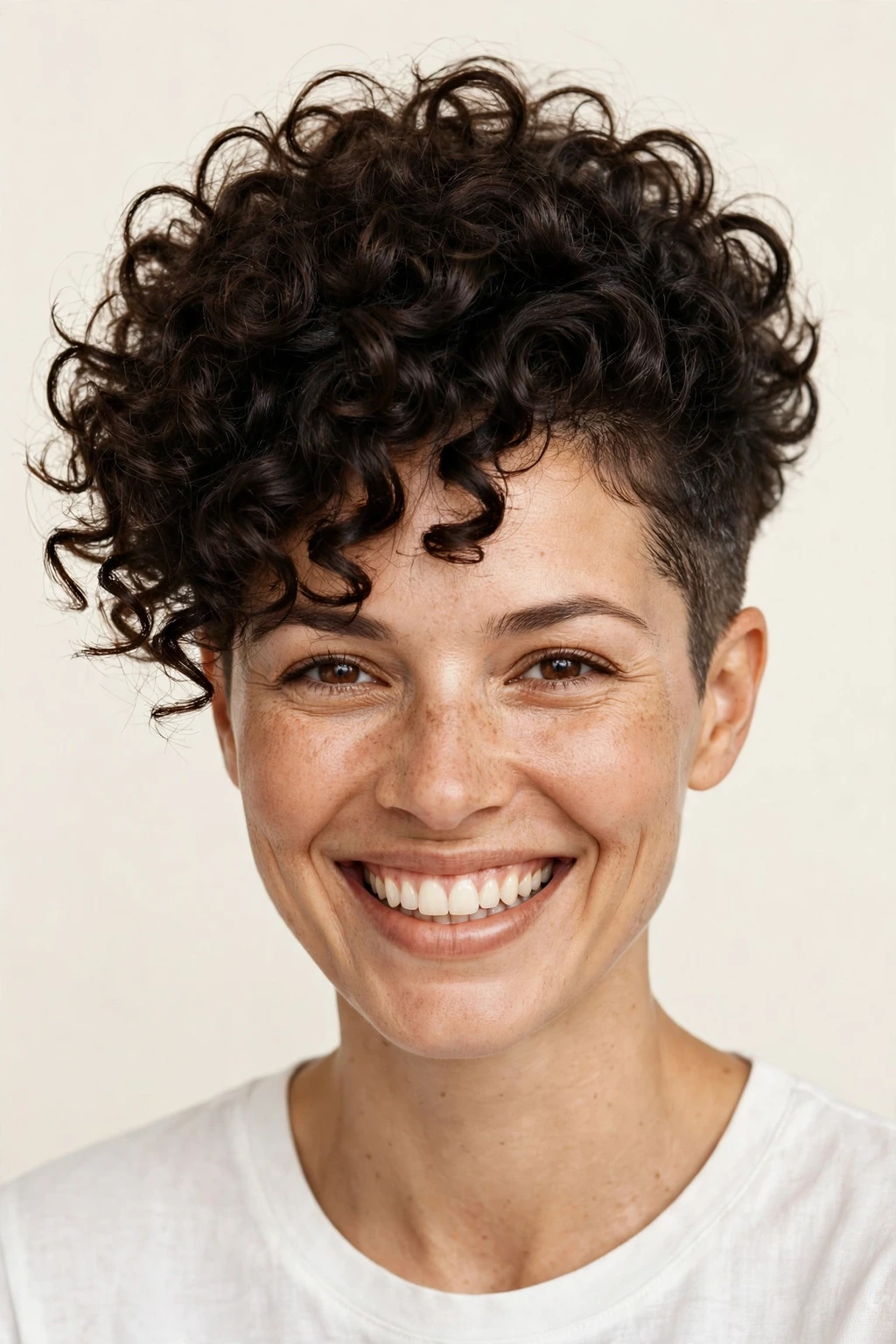 Curly tapered cut