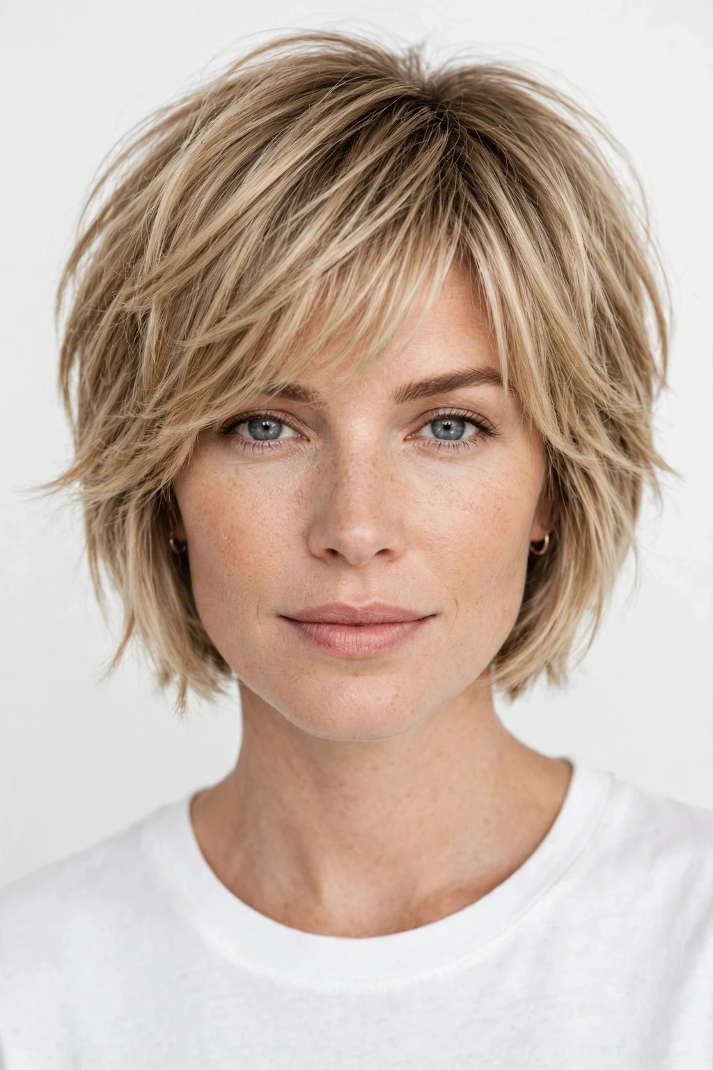 Layered bixie cut