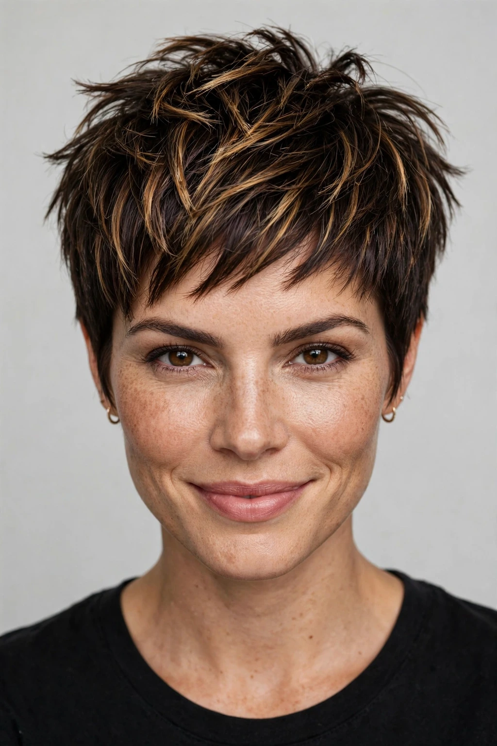 Razored pixie haircut