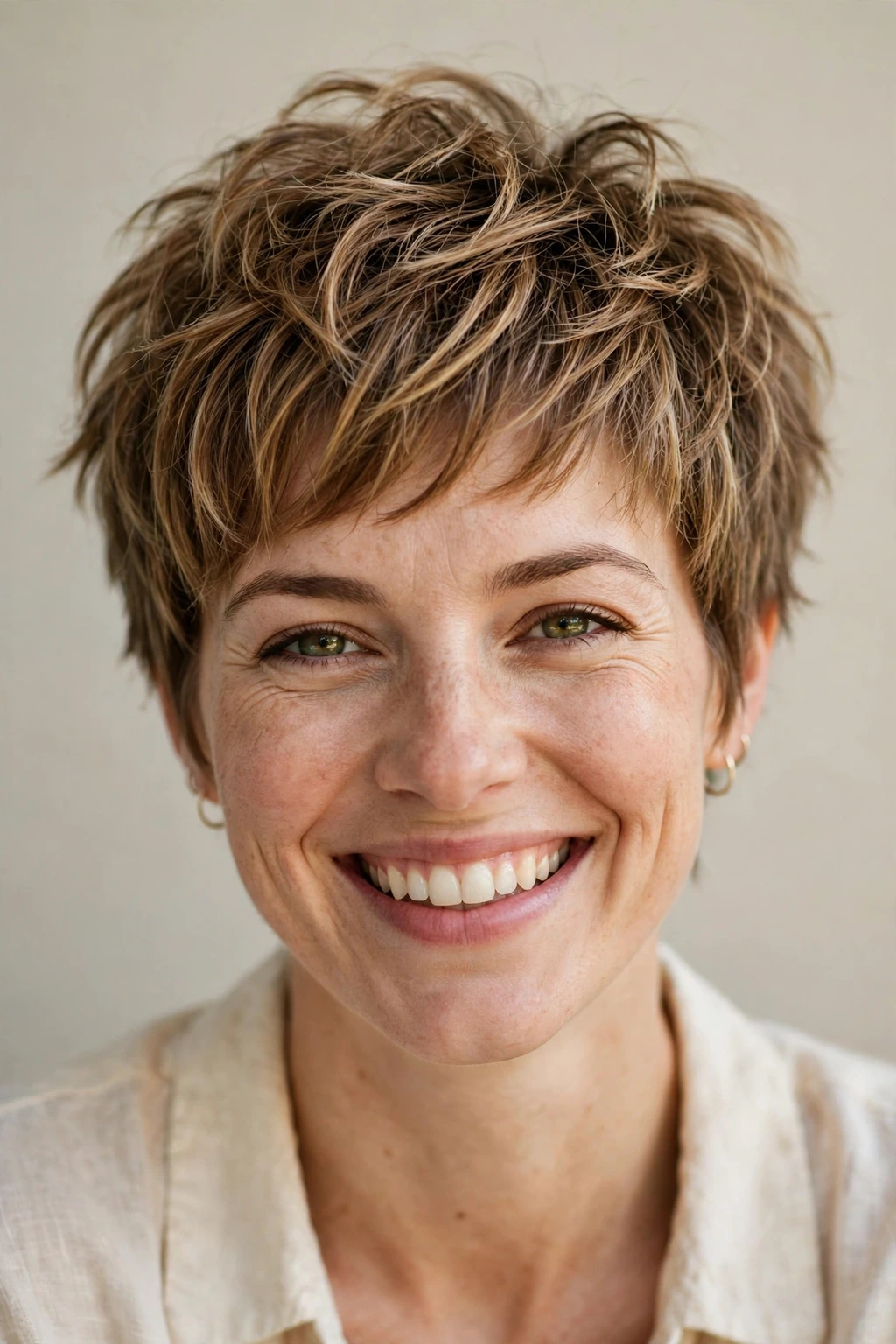 Lively pixie cut with layered texture