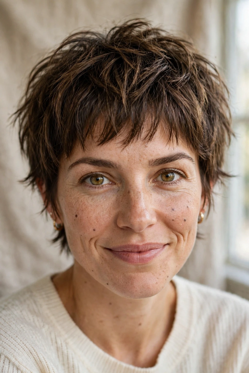Playful short shag haircut
