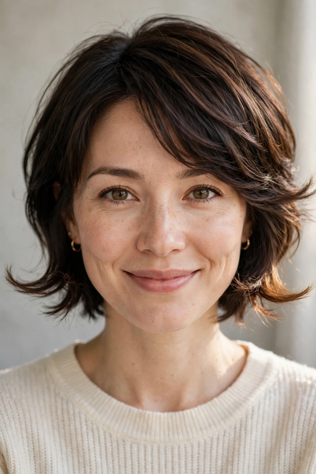 Short haircut with flirty flipped ends