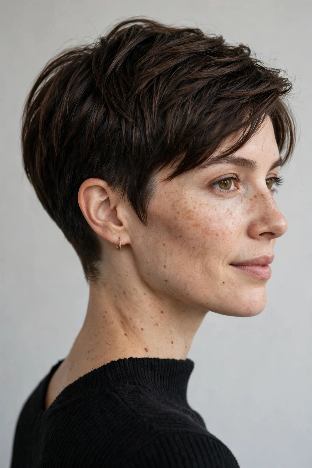 Chic tapered short haircut