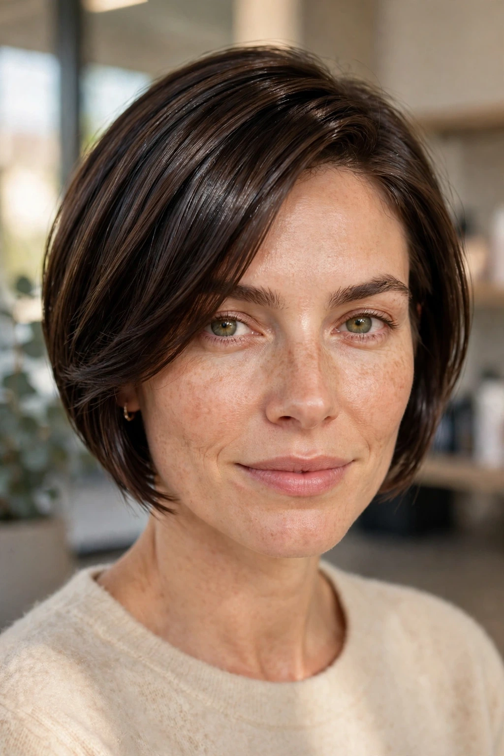 Short sleek layered haircut