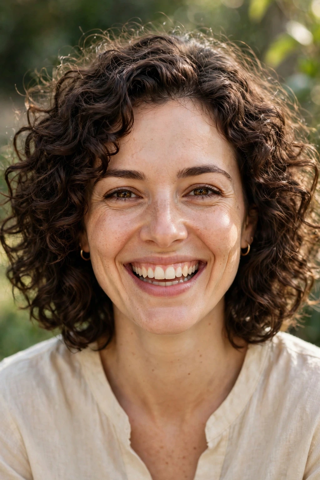 Curly shoulder bob