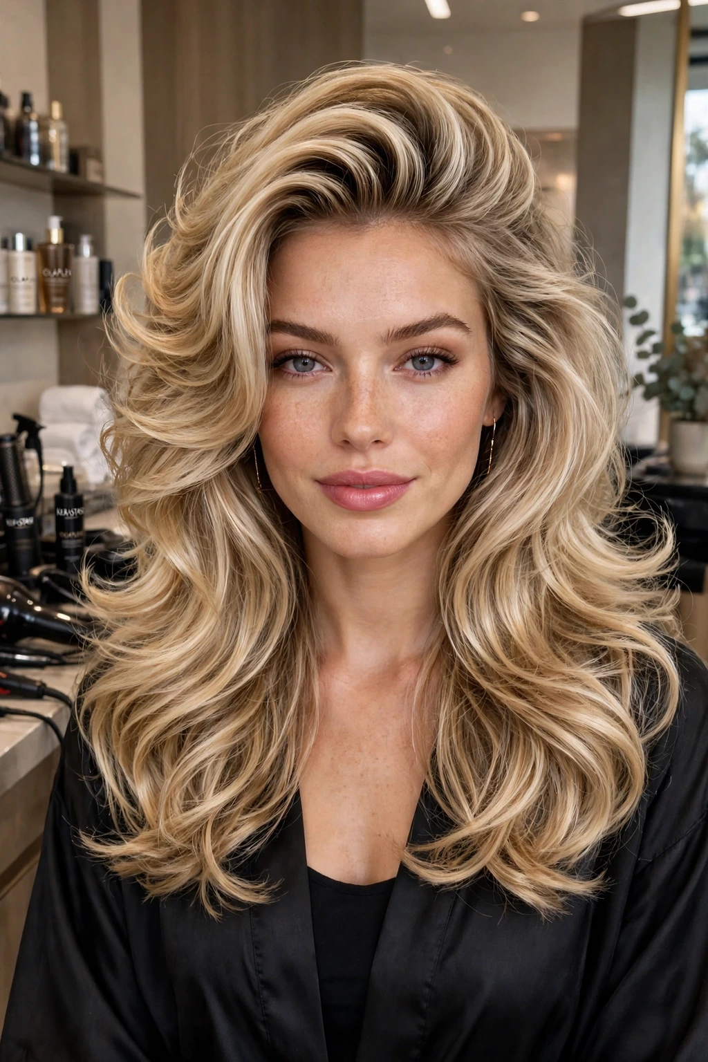 Bombshell blowout layers hairstyle