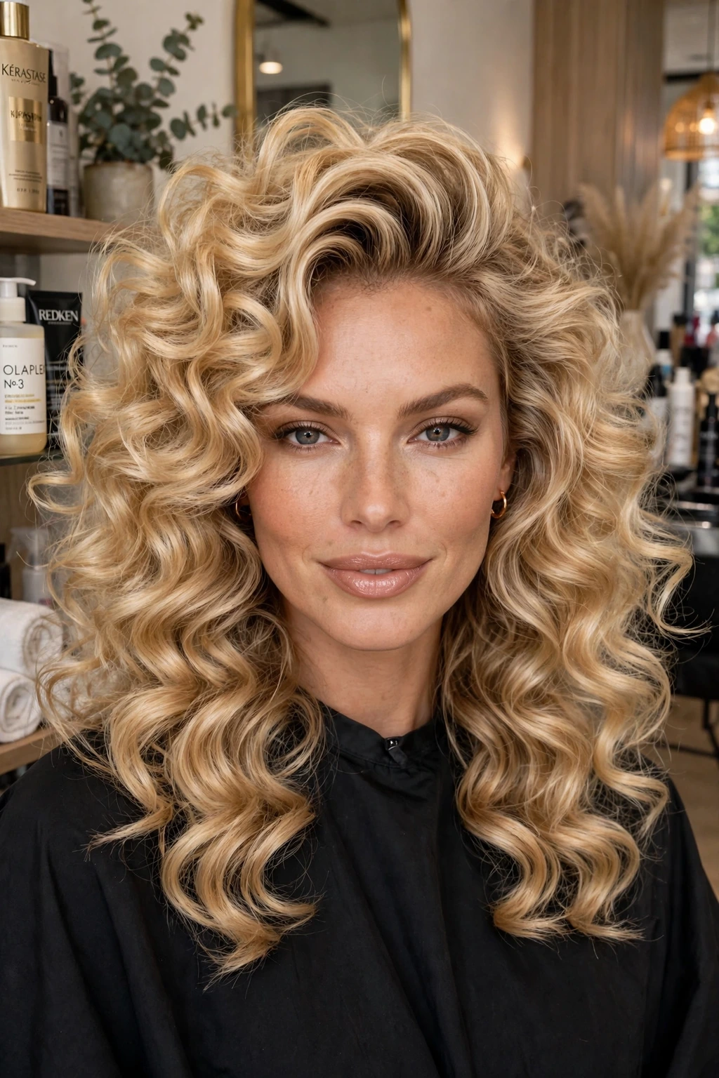 Glamorous big curls hairstyle