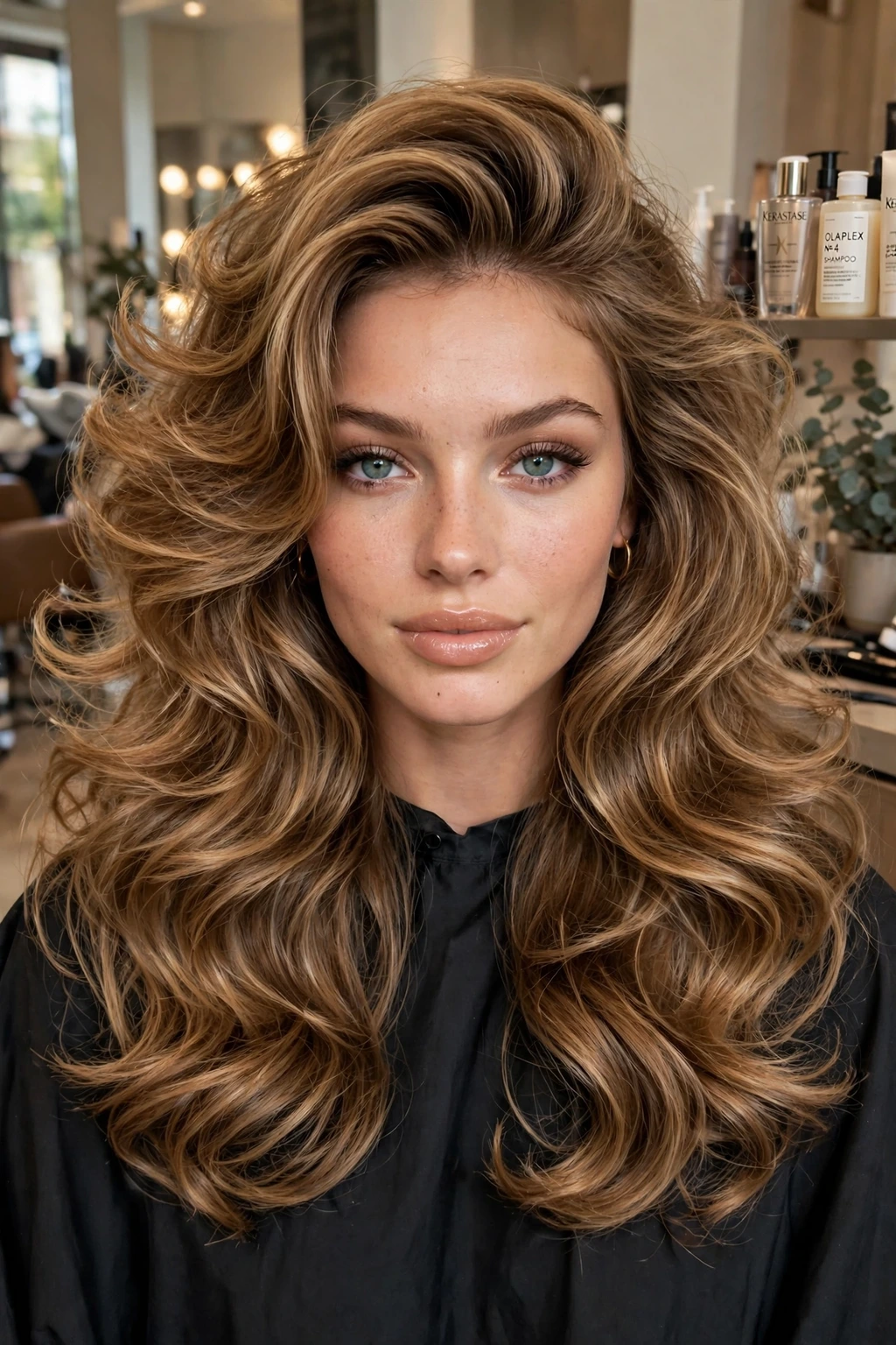 Bouncy supermodel layers hairstyle