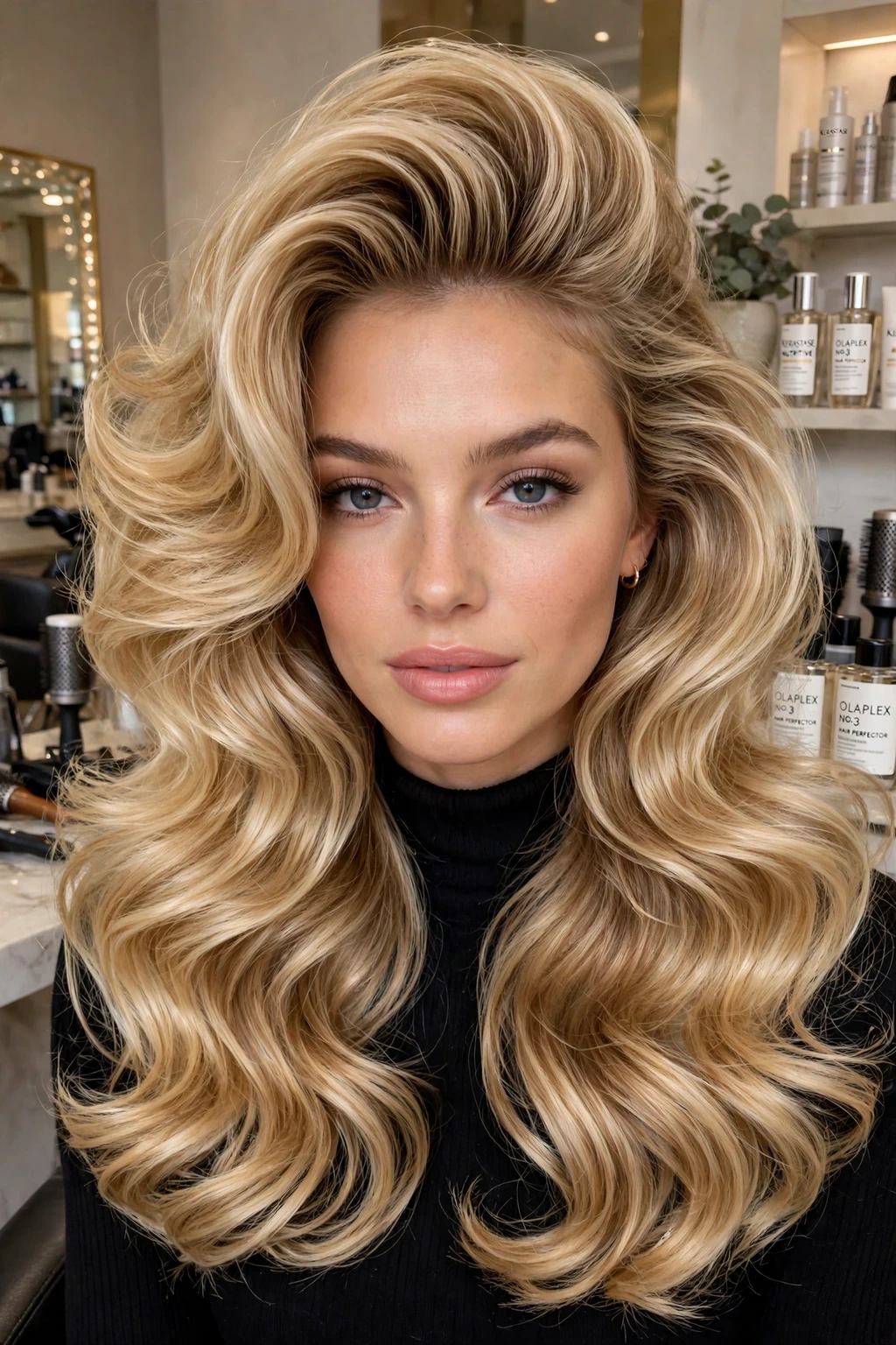 High volume blowout hairstyle