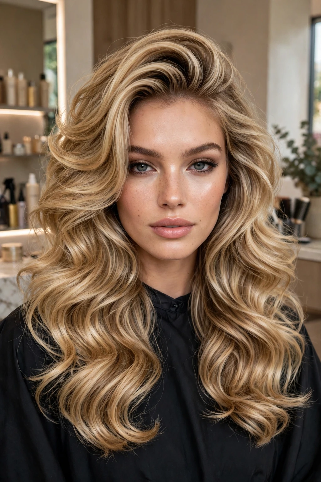 Luscious layered waves hairstyle