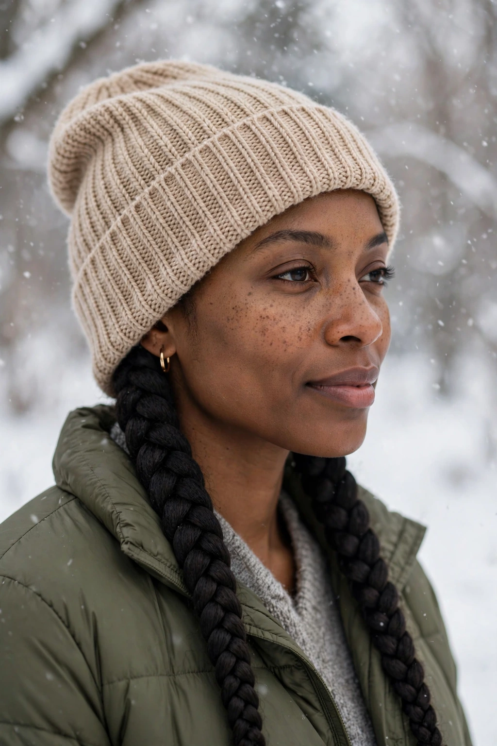 Braids Under a Beanie hairstyle