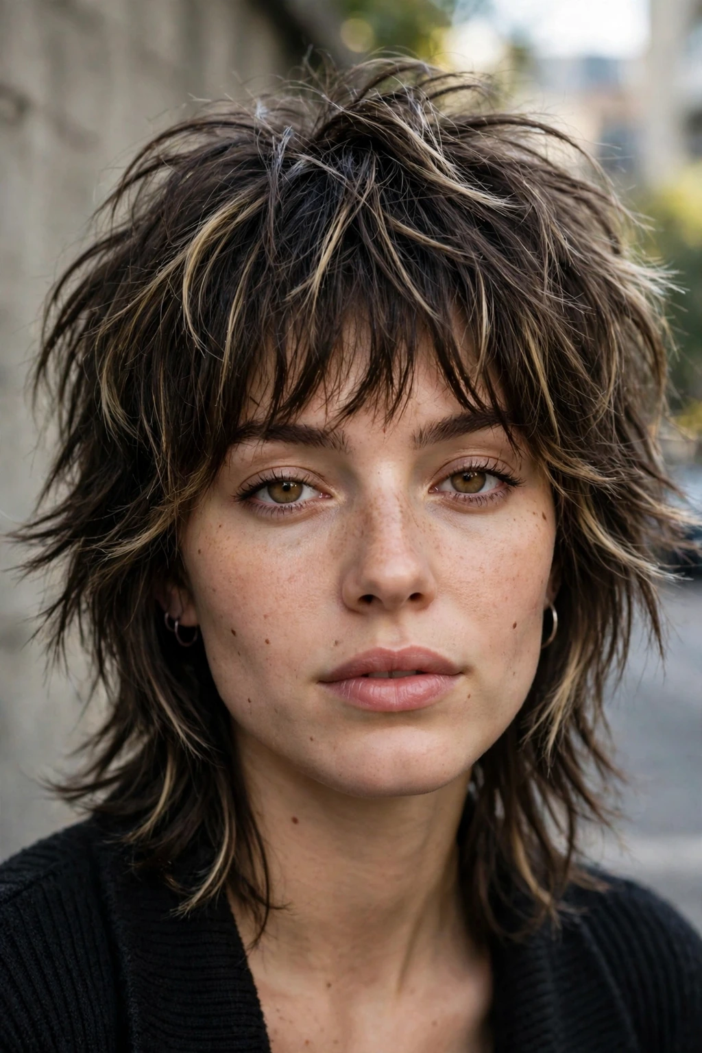 Shaggy wolf cut hairstyle