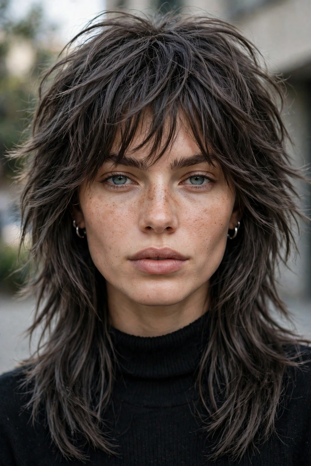 Long wolf cut hairstyle