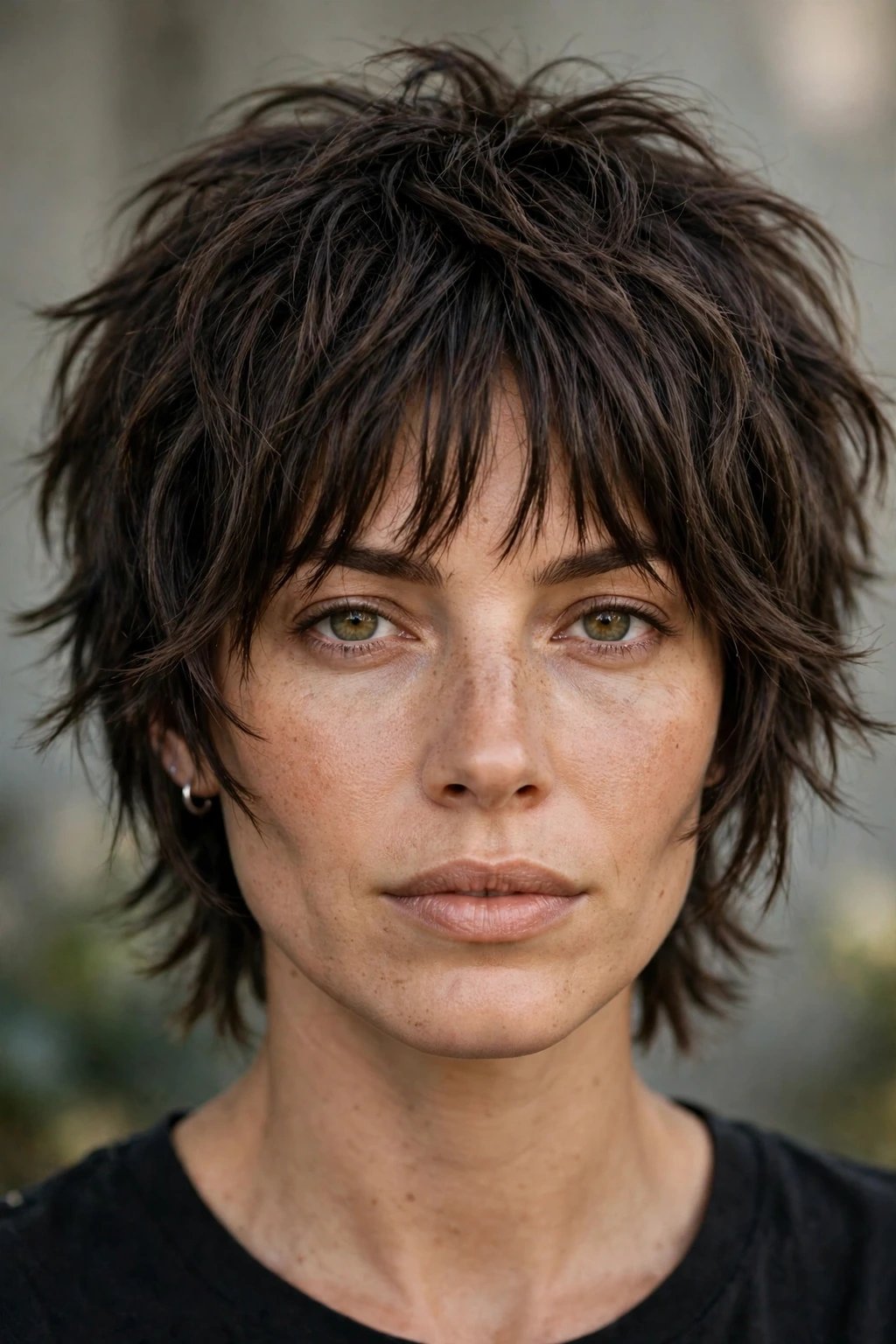 Choppy wolf cut hairstyle