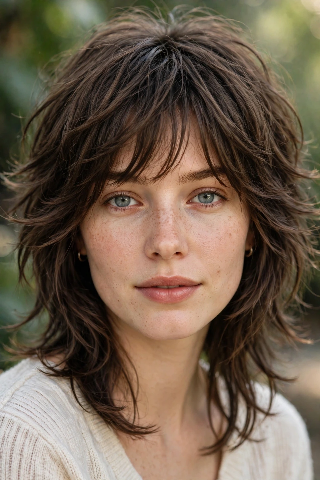 Soft wolf cut hairstyle