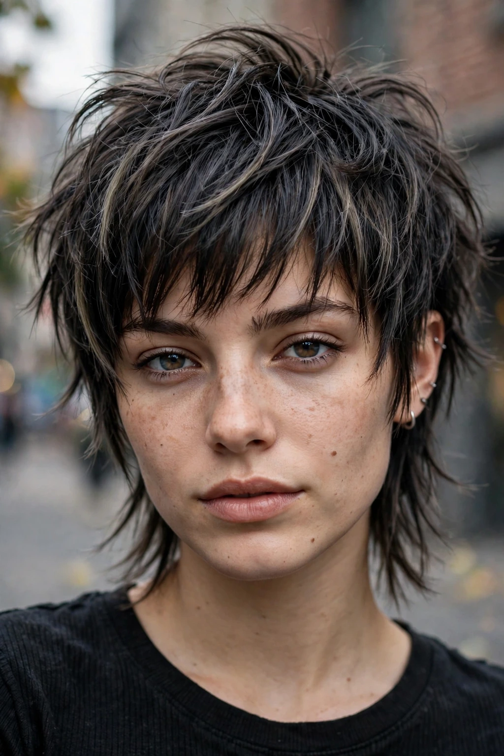 Edgy wolf cut hairstyle