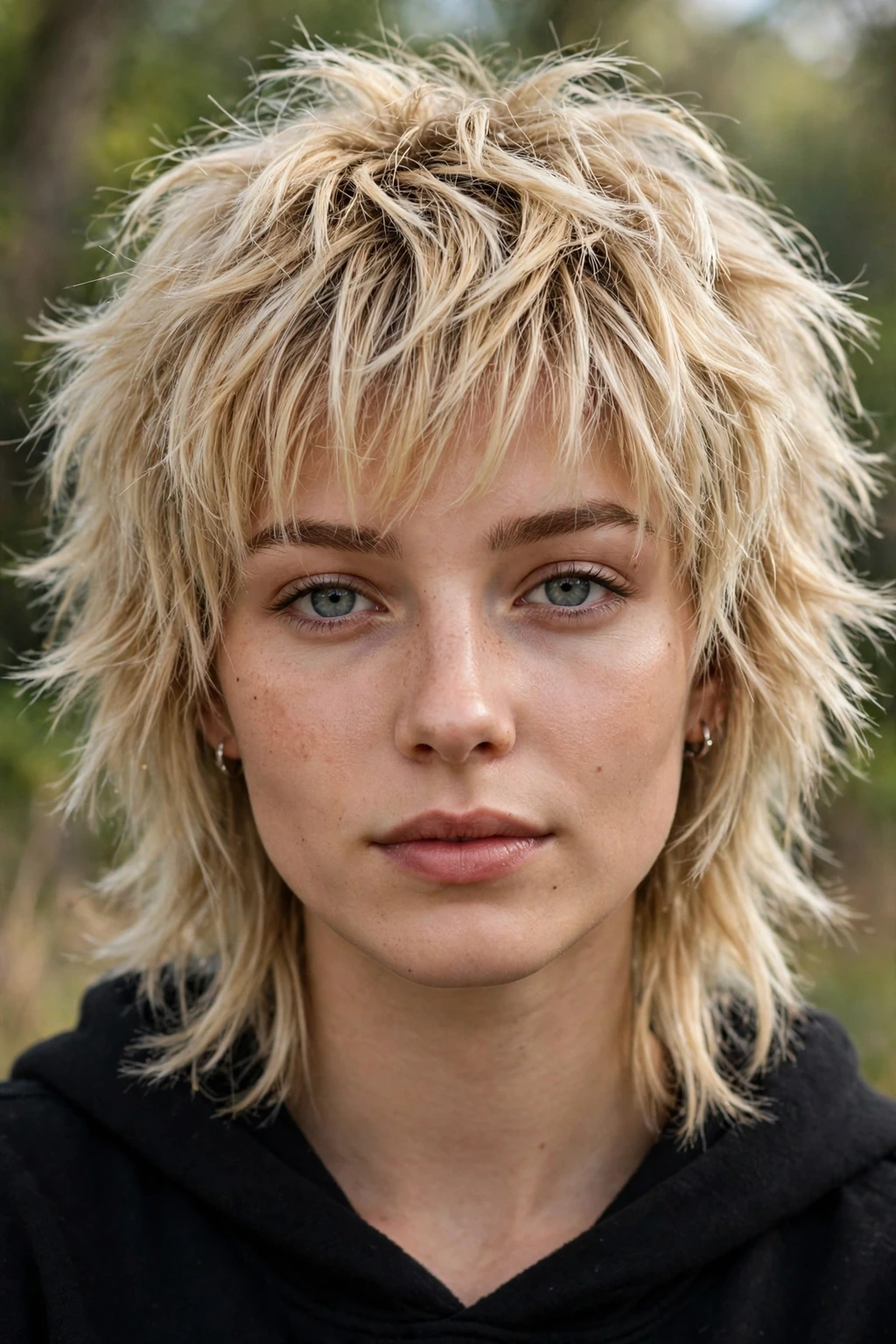 Blonde wolf cut hairstyle