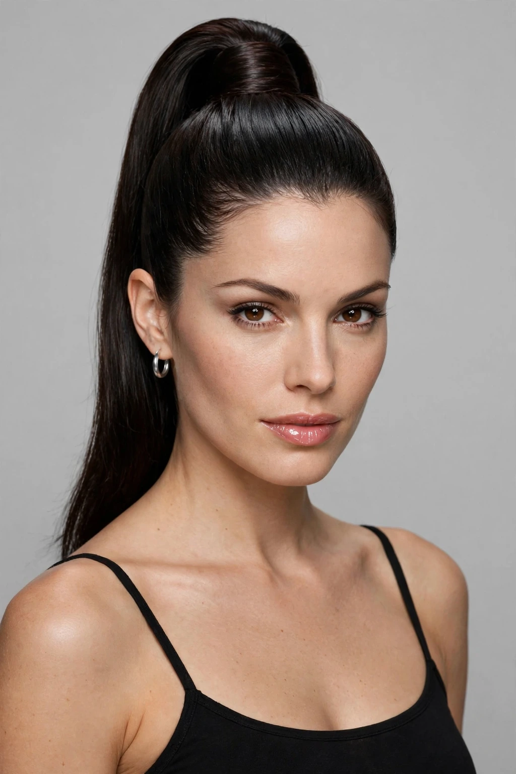 Wrapped high ponytail